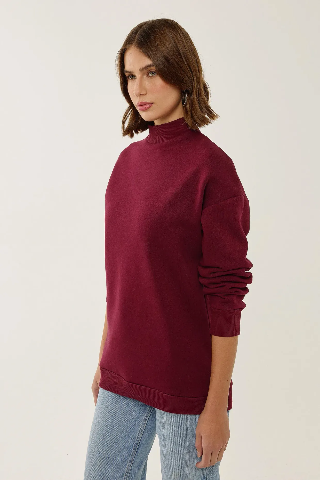 Oversized High-Neck Sweatshirt 4