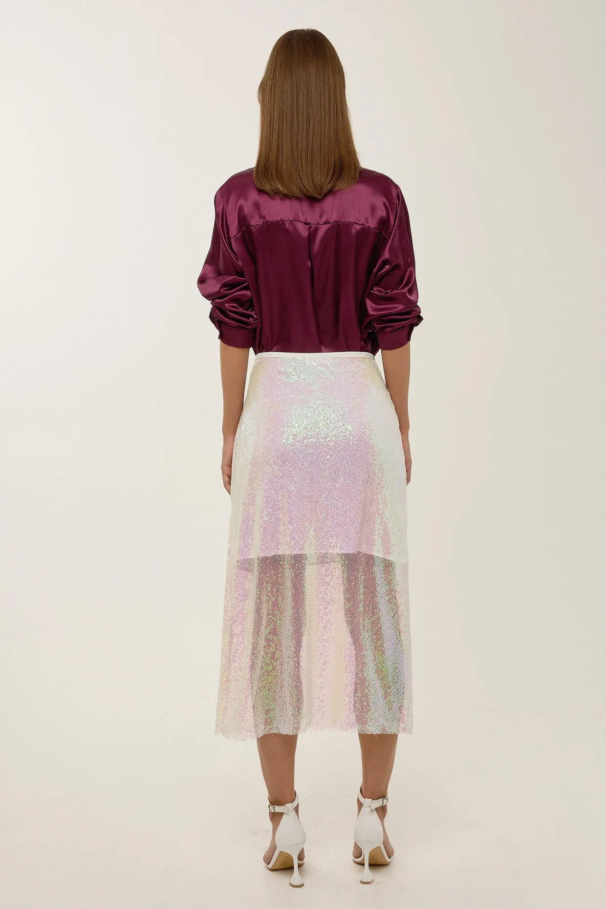 Midi Mesh Sequin Skirt 5