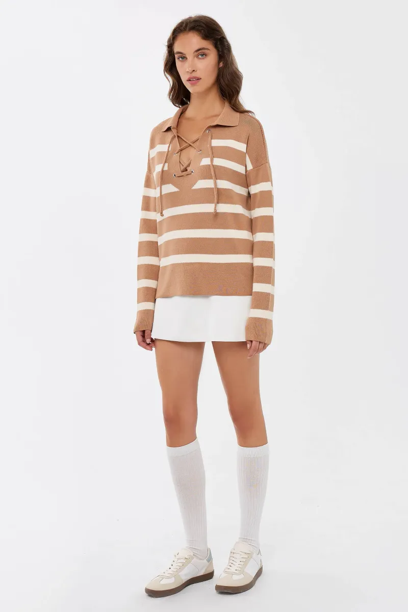 Striped Relaxed Knit Sweater 2