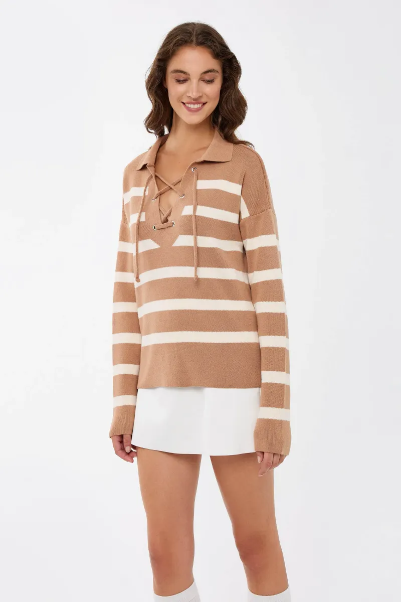 Striped Relaxed Knit Sweater 3