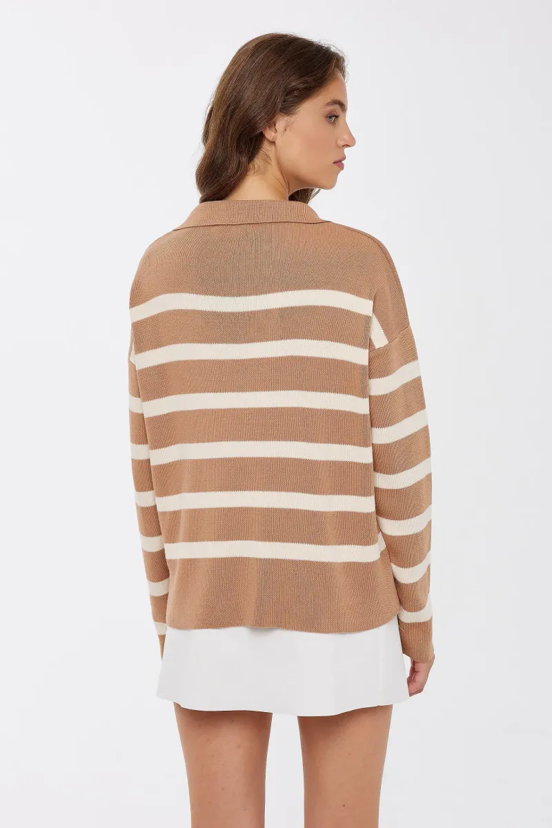Striped Relaxed Knit Sweater 4