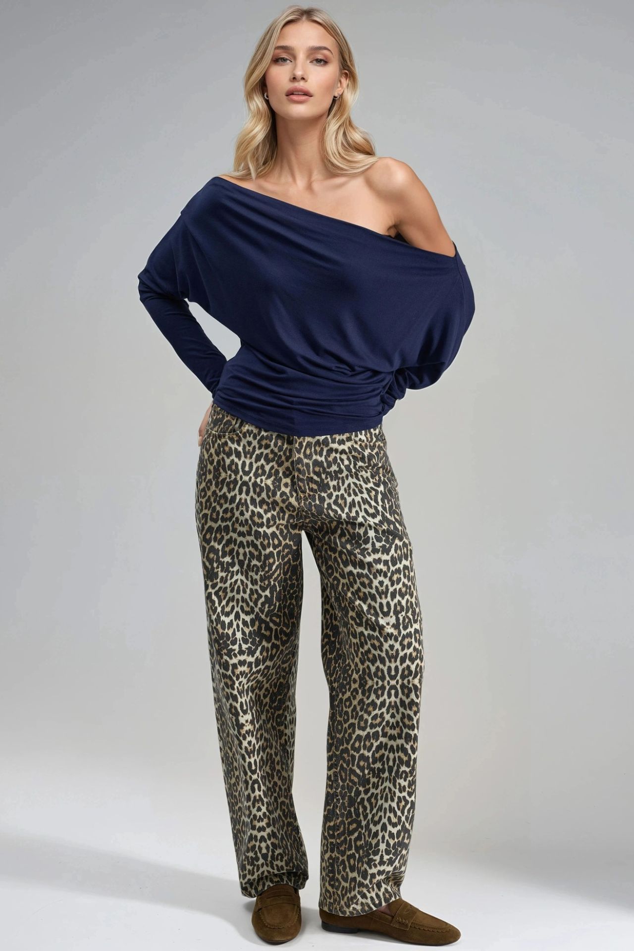 BUSEM Boat Neck Drape Blouse 5