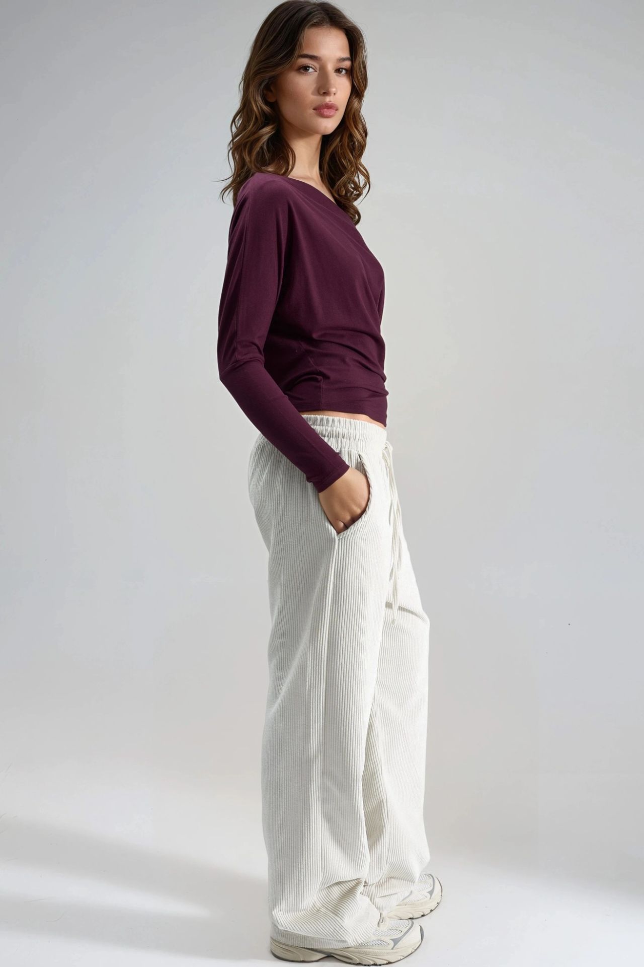 BUSEM Boat Neck Drape Blouse 5