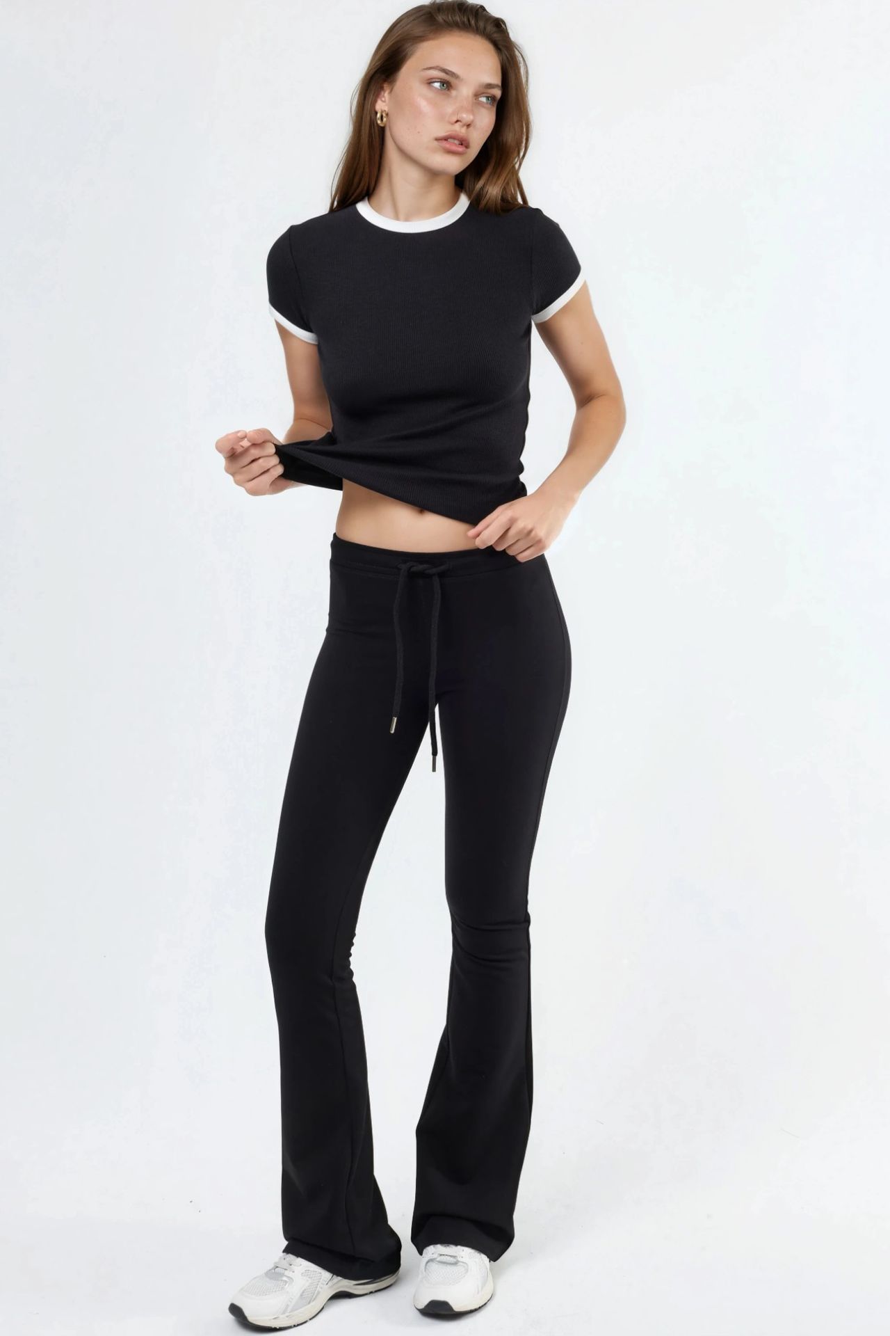 BUSEM Ribbed Crew Neck Short Sleeve T-Shirt 4