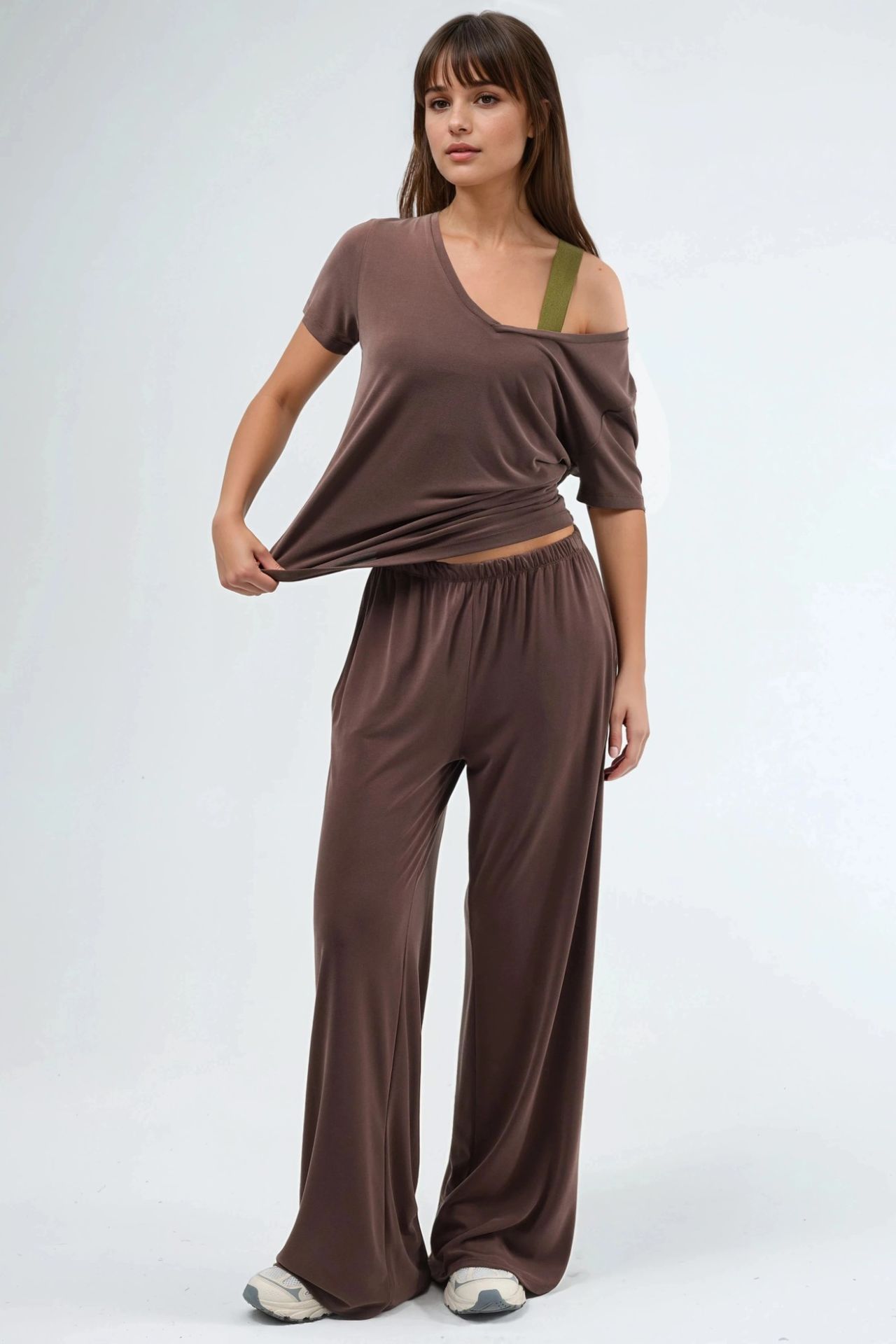 BUSEM Elastic Waist Straight Leg Modal Pants 6