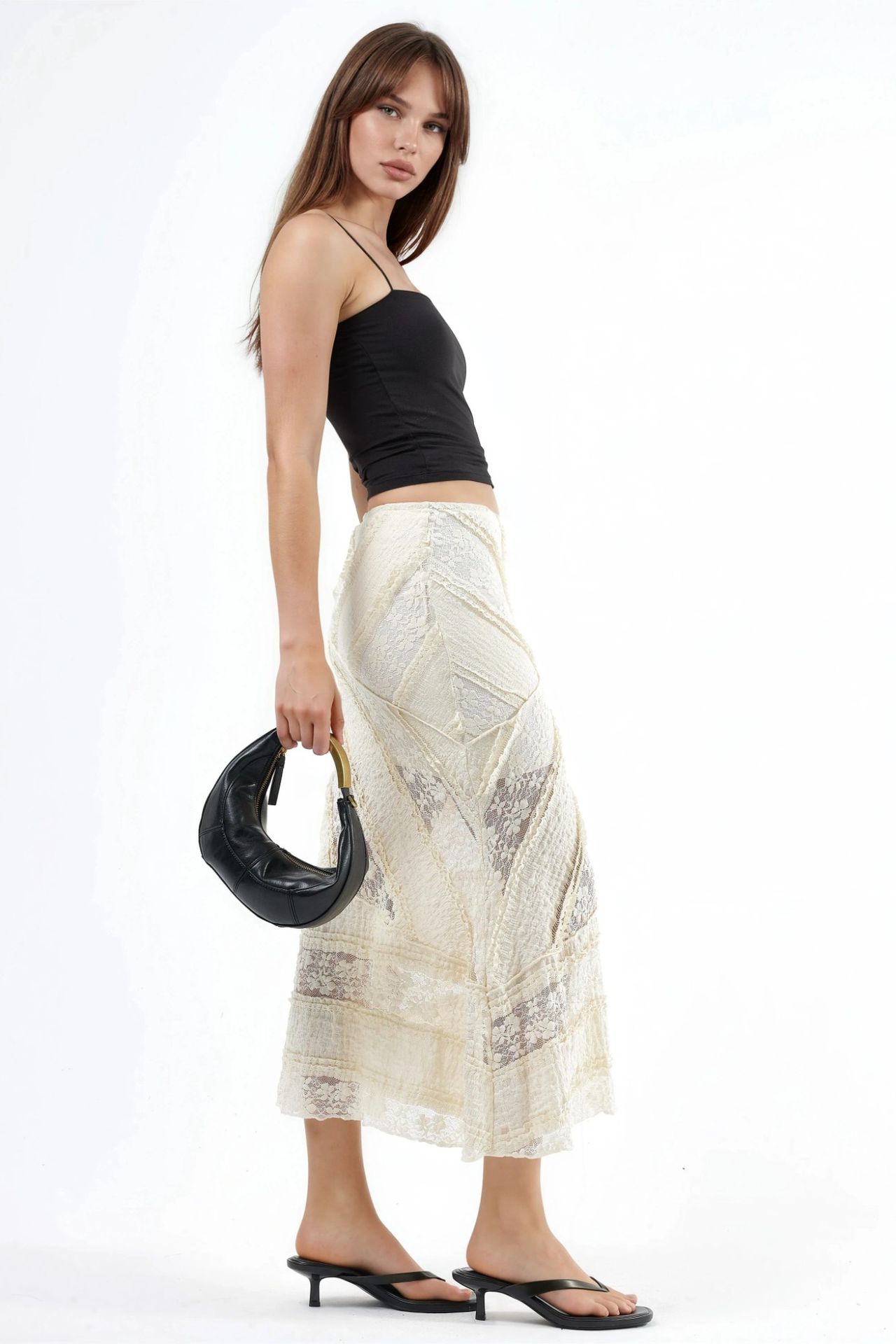 BUSEM Textured A-Line Midi Skirt 3