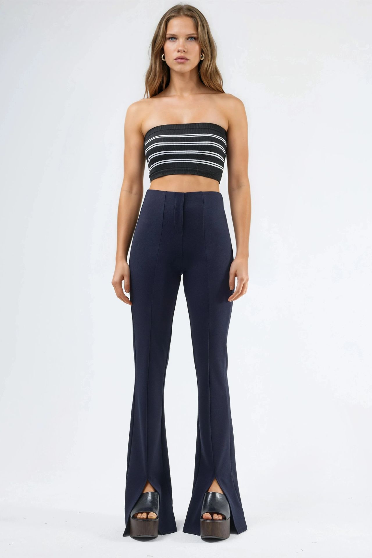 BUSEM High Waist Flare Leggings wtih Slit
