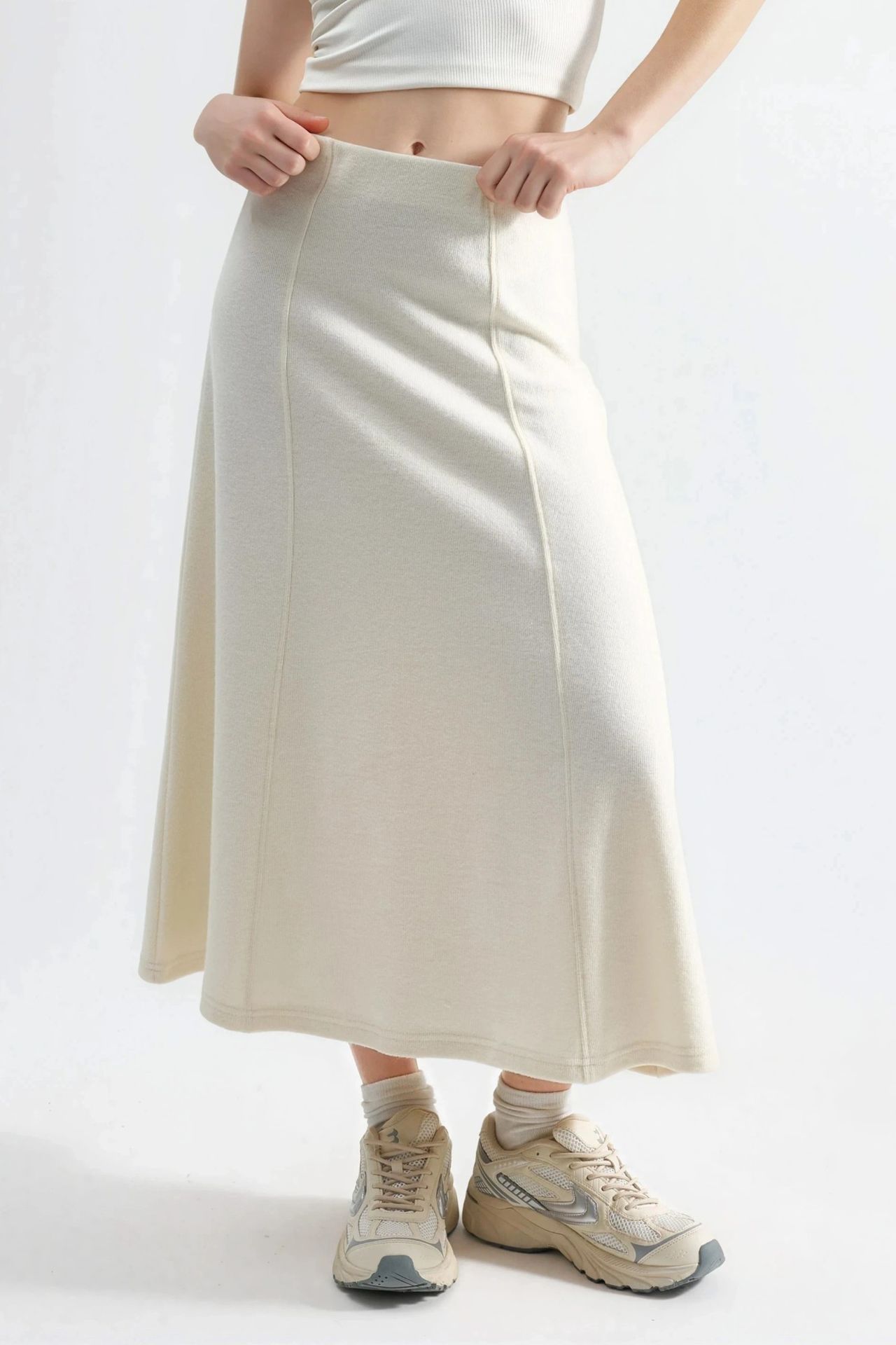 BUSEM Soft Textured A-Line Midi Skirt 1