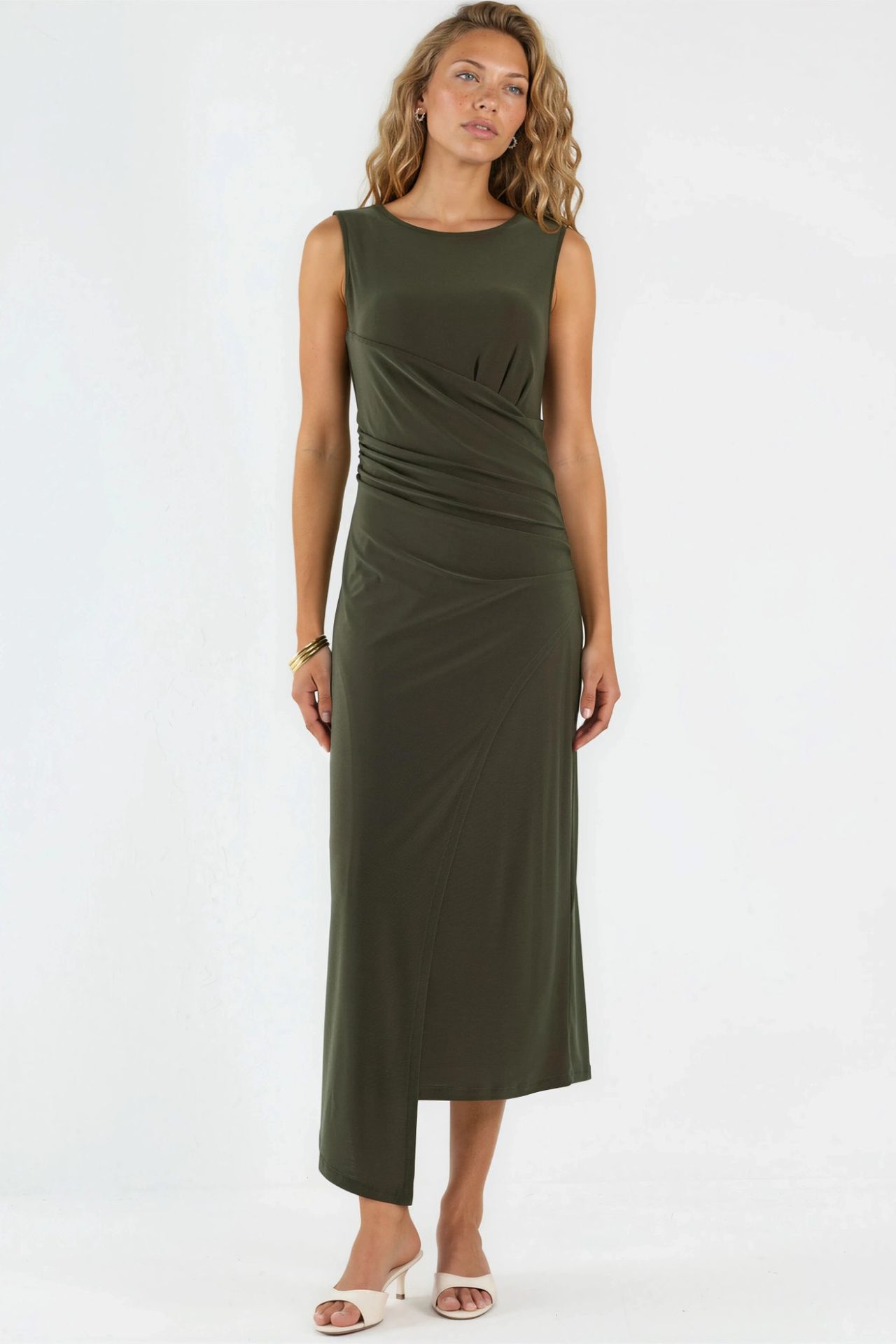 Ruched A-Line Midi Dress 6