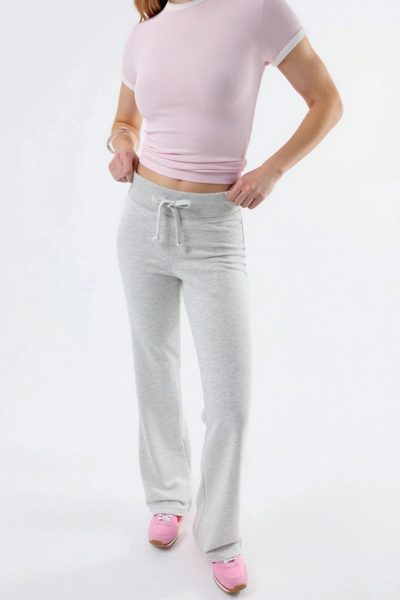 BUSEM Elastic Waist Flare Leg Pants 3