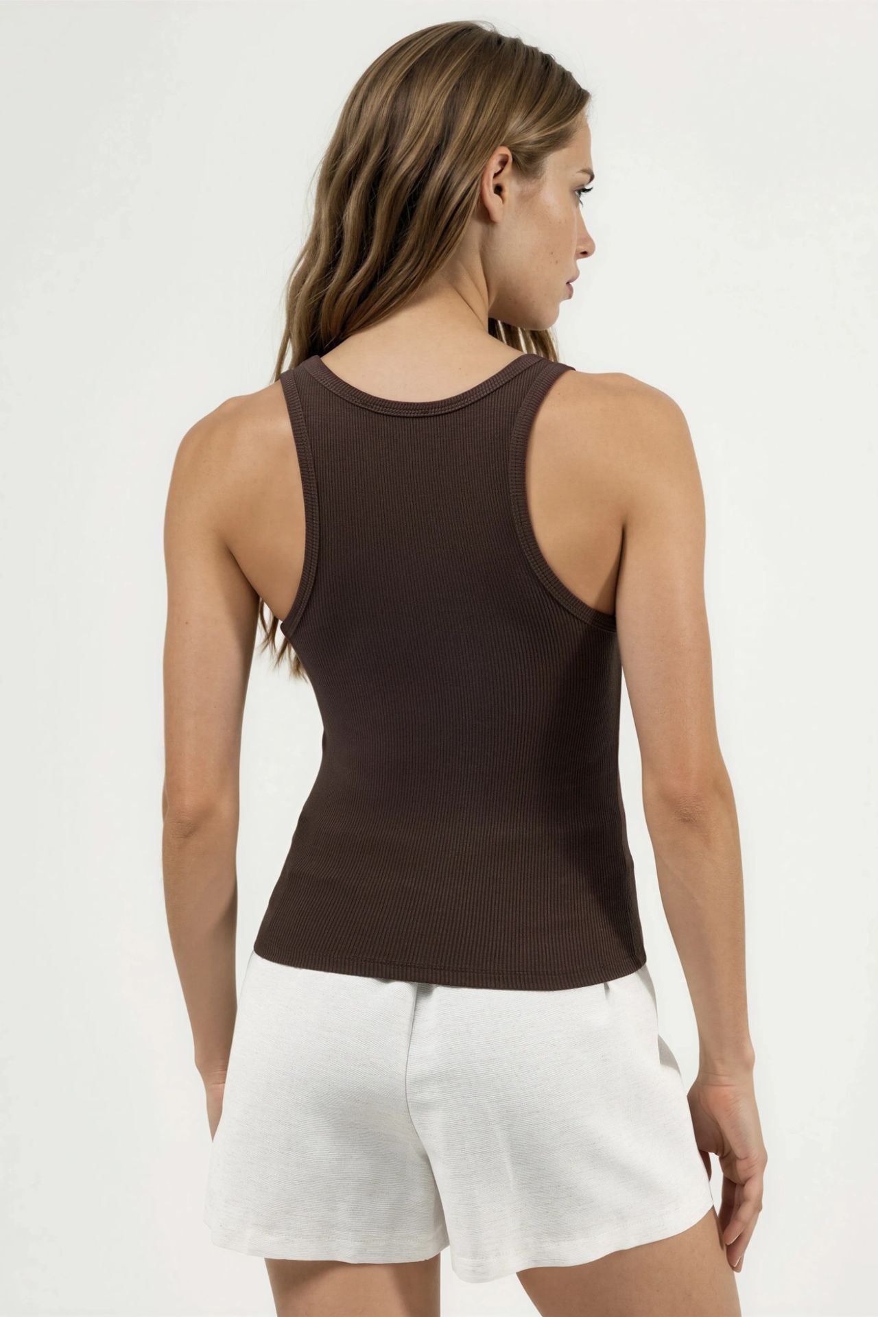 BUSEM Ribbed Printed Sleeveless U Collar Tank Top 3