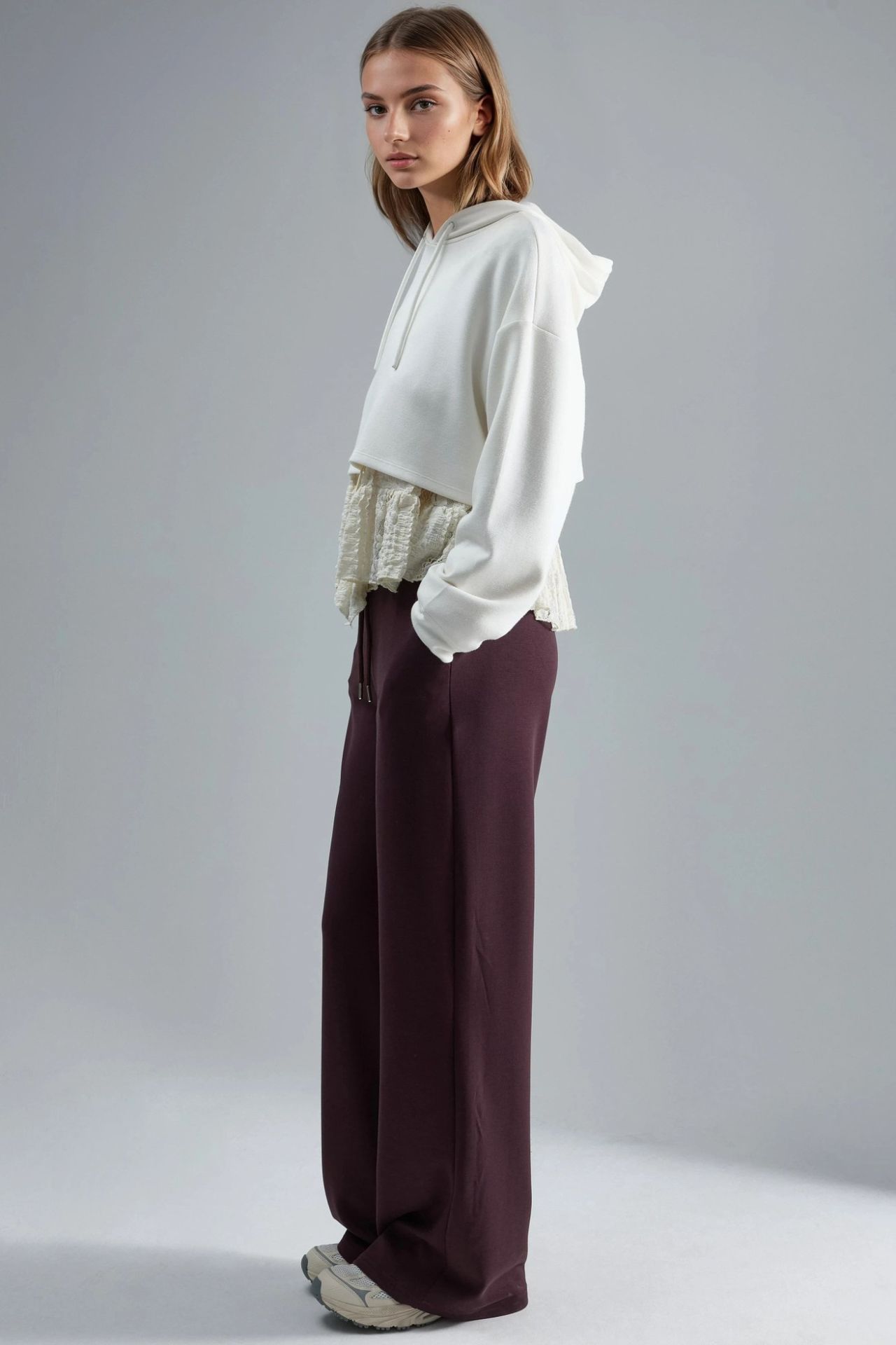BUSEM Mid Waist Wide Leg Modal Pants 2