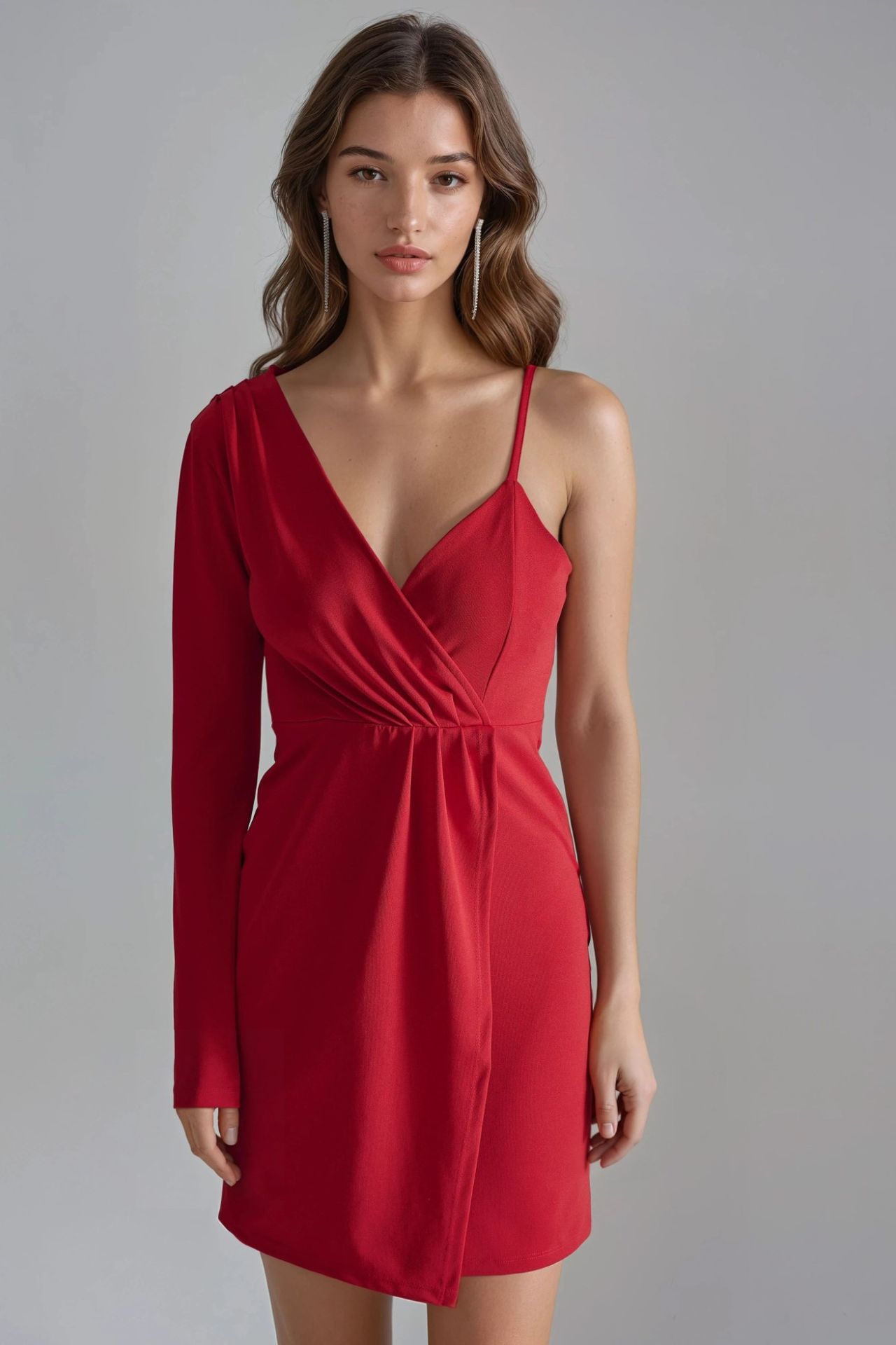 BUSEM Single Arm V-Neck Mini Dress 5