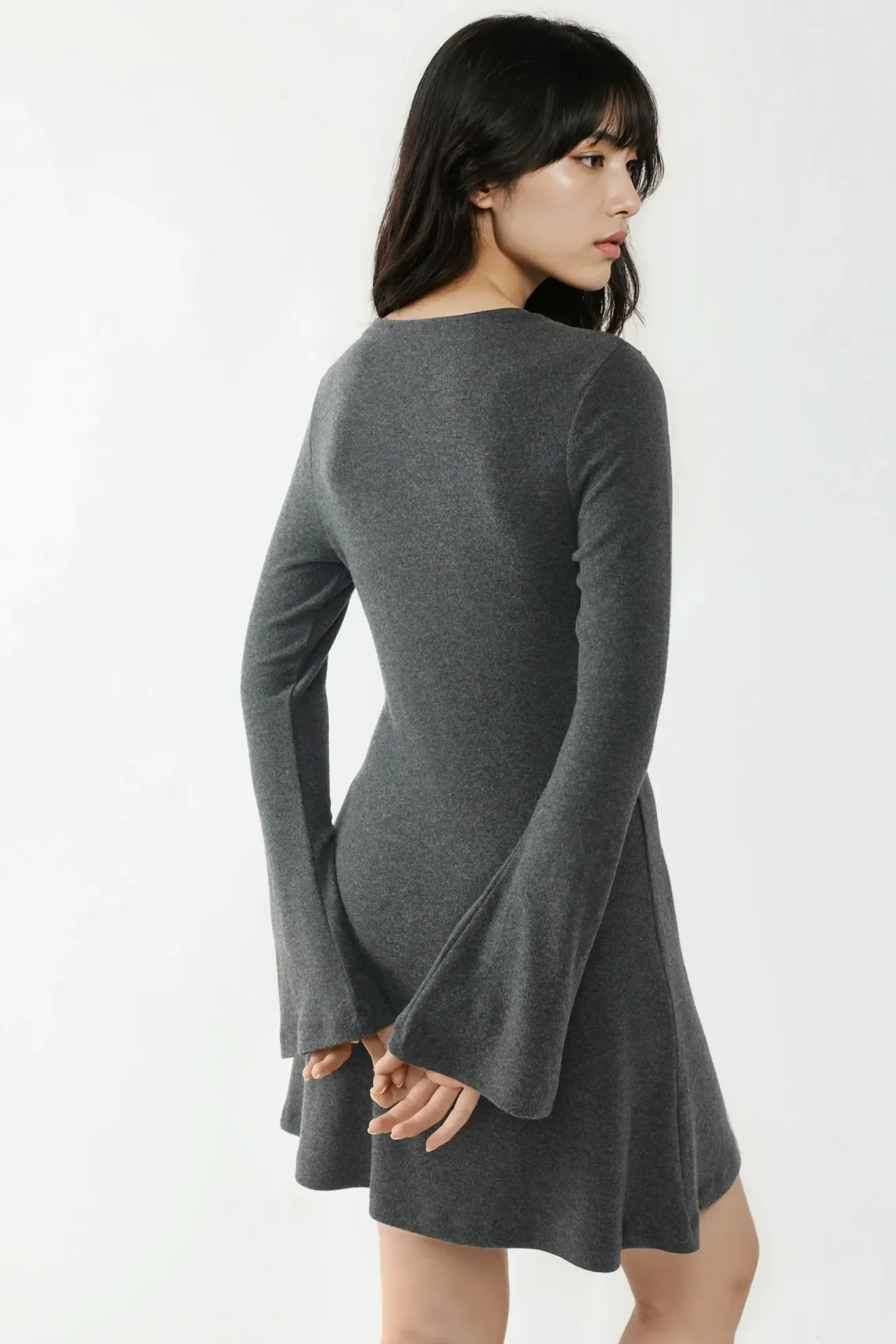 Textured Boat Neck Mini Dress 1