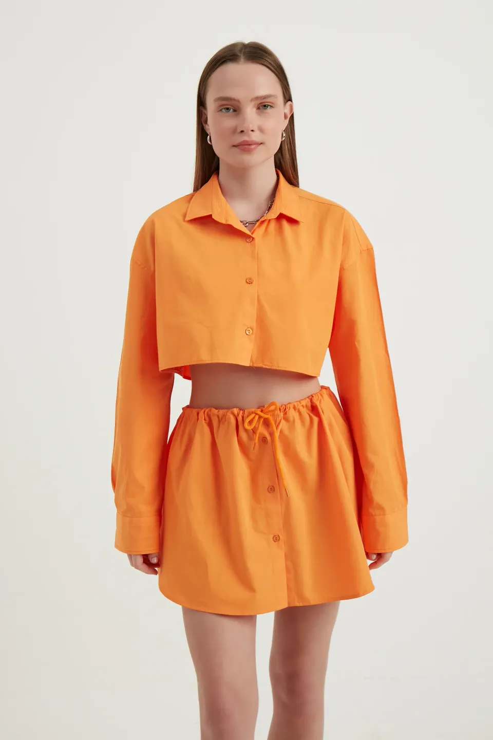 Loose Sleeves Oversized Crop Shirt
