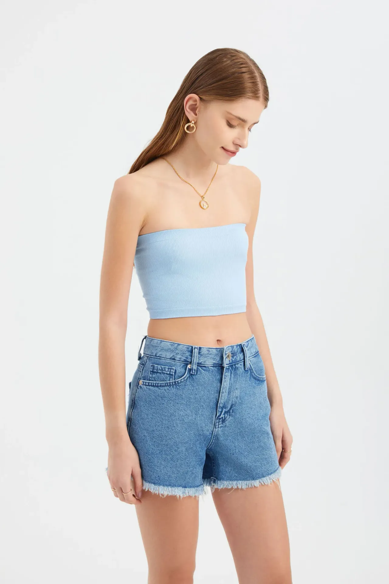 Strapless Basic Crop Top