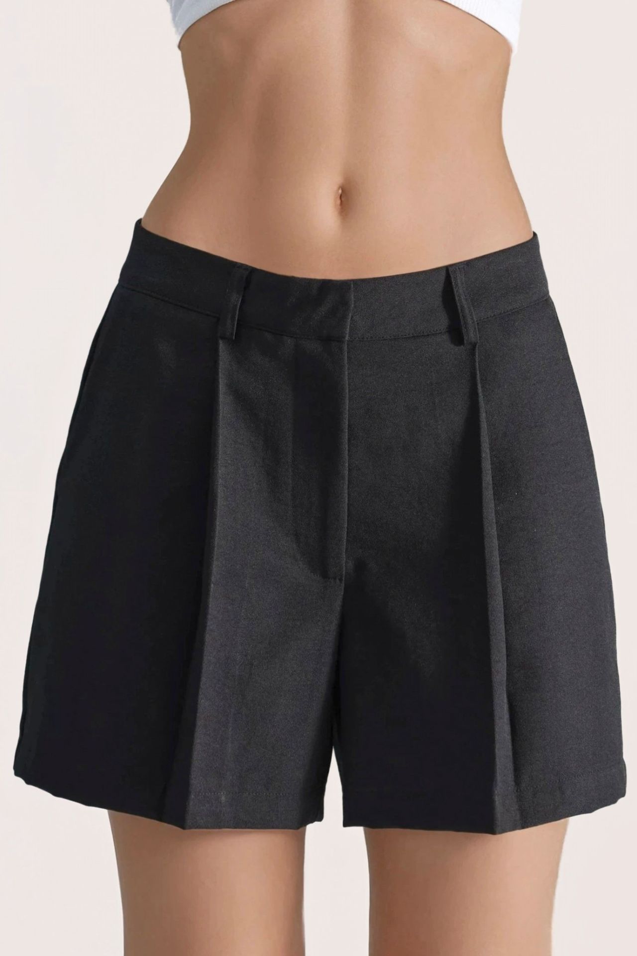 Linen Blended High Waist Pleated Short 7