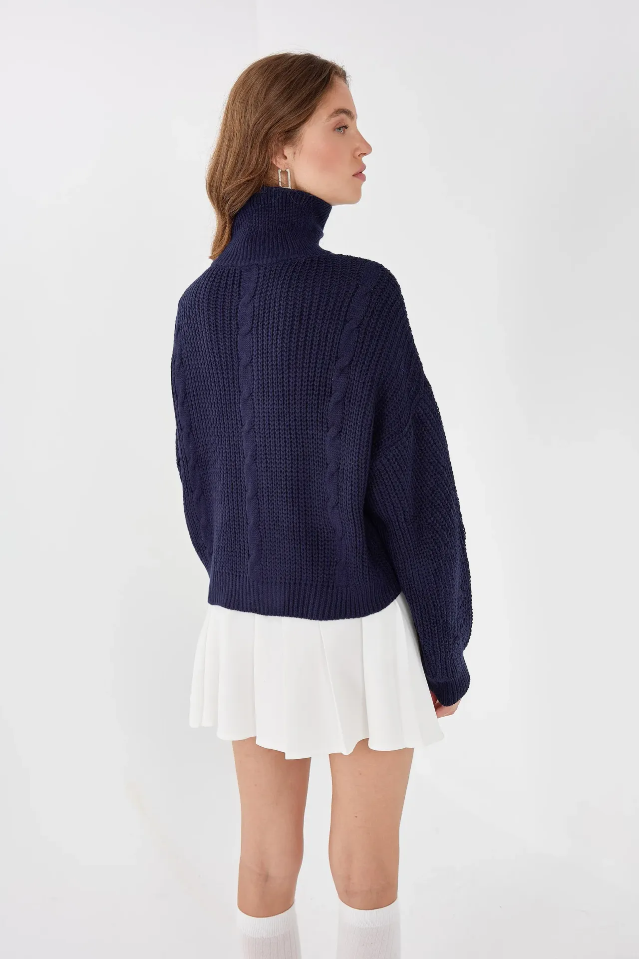 Oversized Knit Cardigan with Zipper