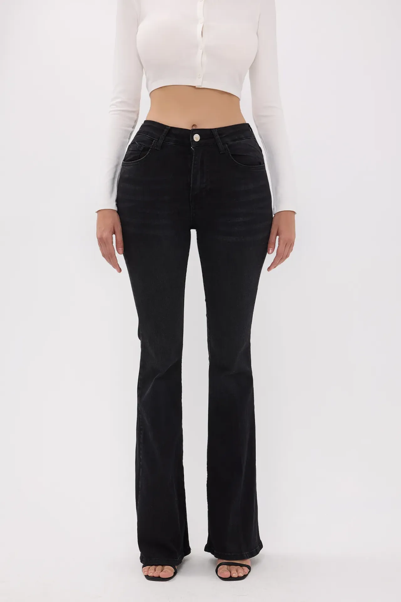 High-Waist Flare Jeans