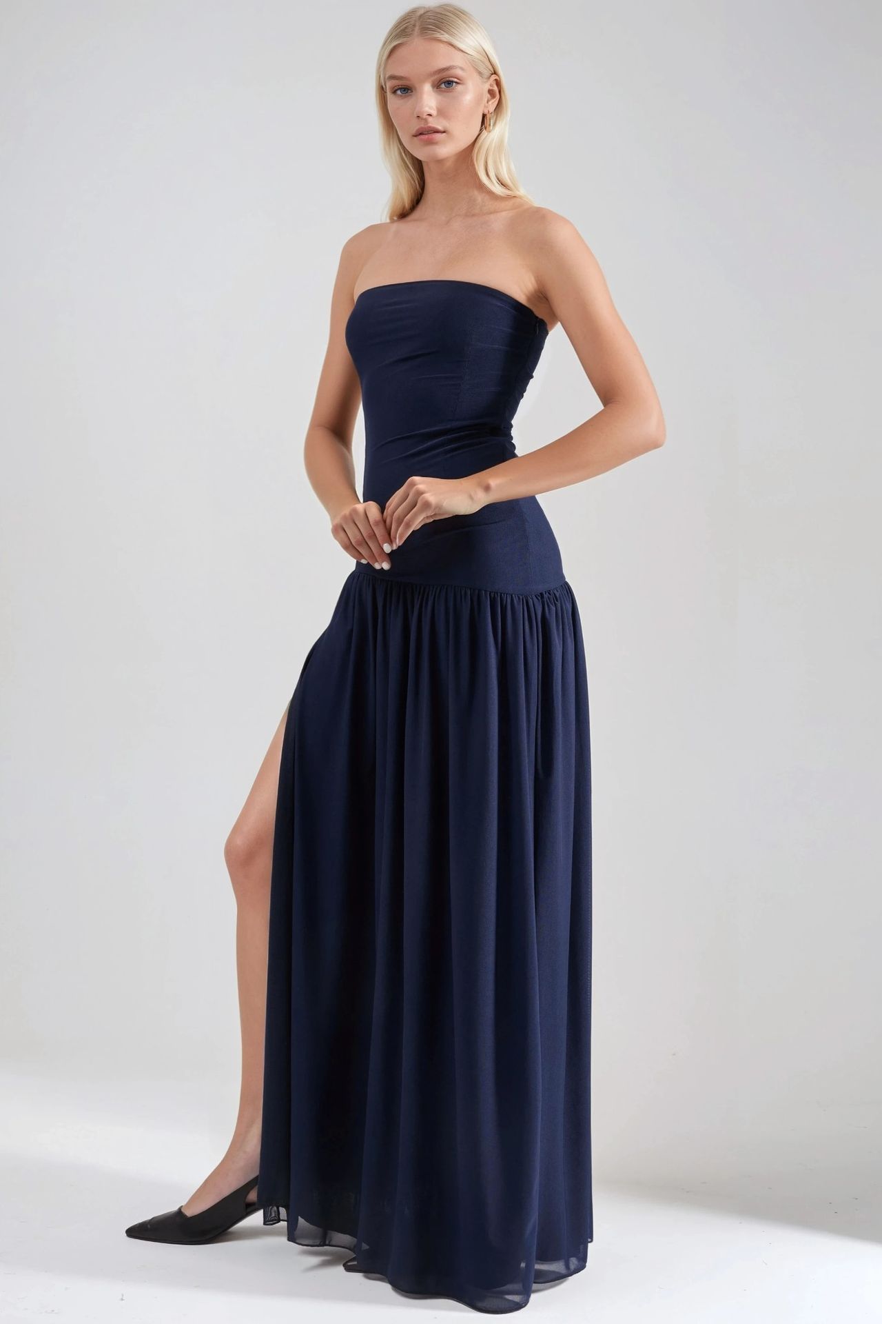 Strapless Maxi Dress with Slit 5