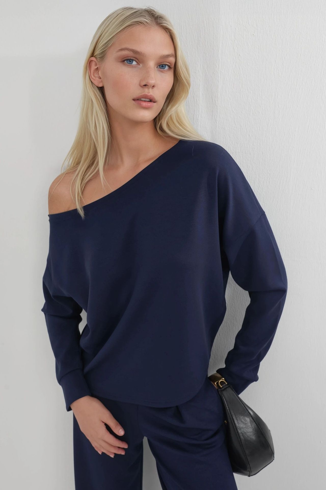 BUSEM Asymmetrical Collar Relaxed Fit Sweatshirt 5