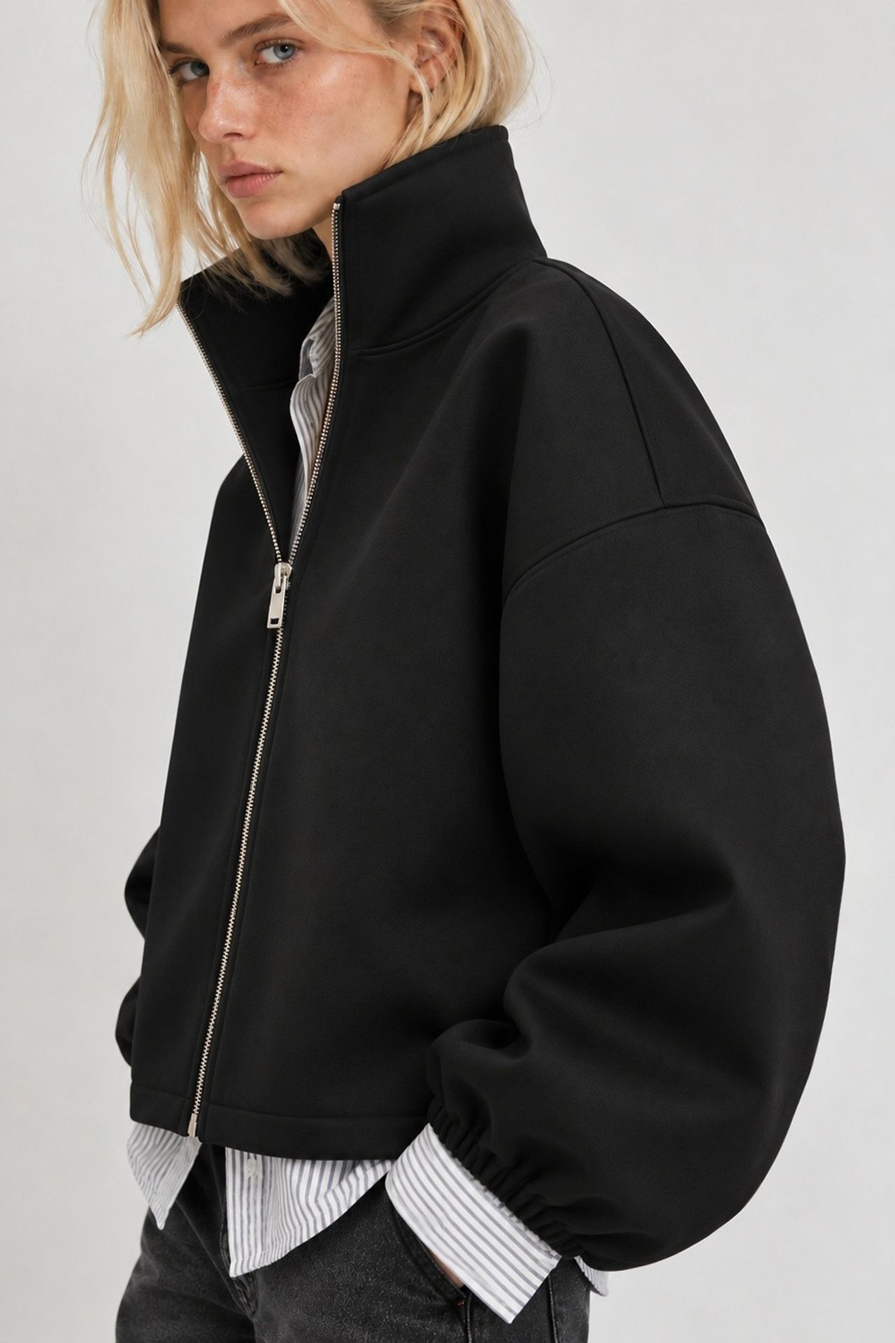 Scuba Jacket with Drawstring Detail 1