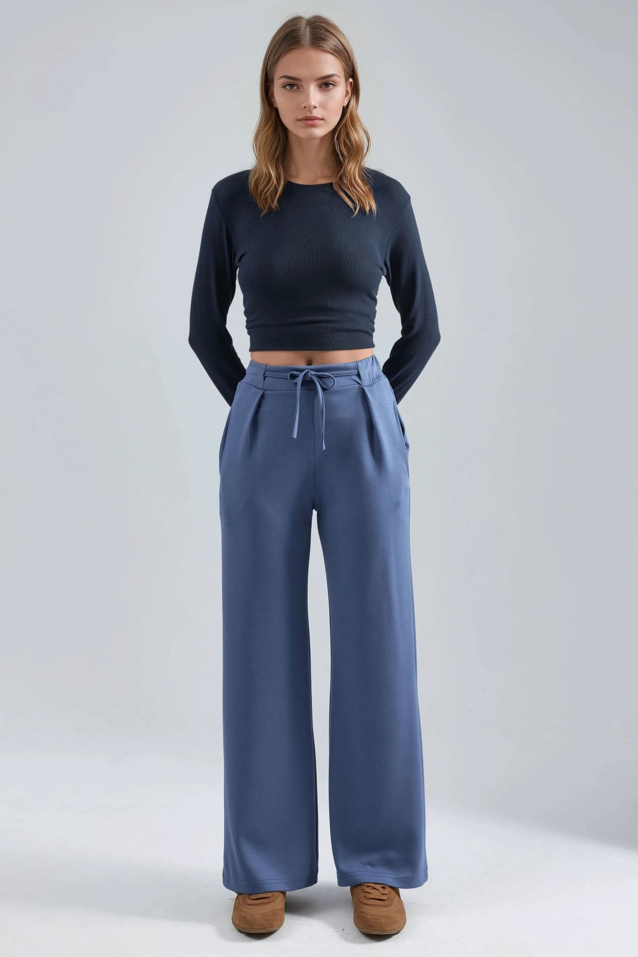 Modal Touch Pleated Palazzo Pants Bersan Collection 7