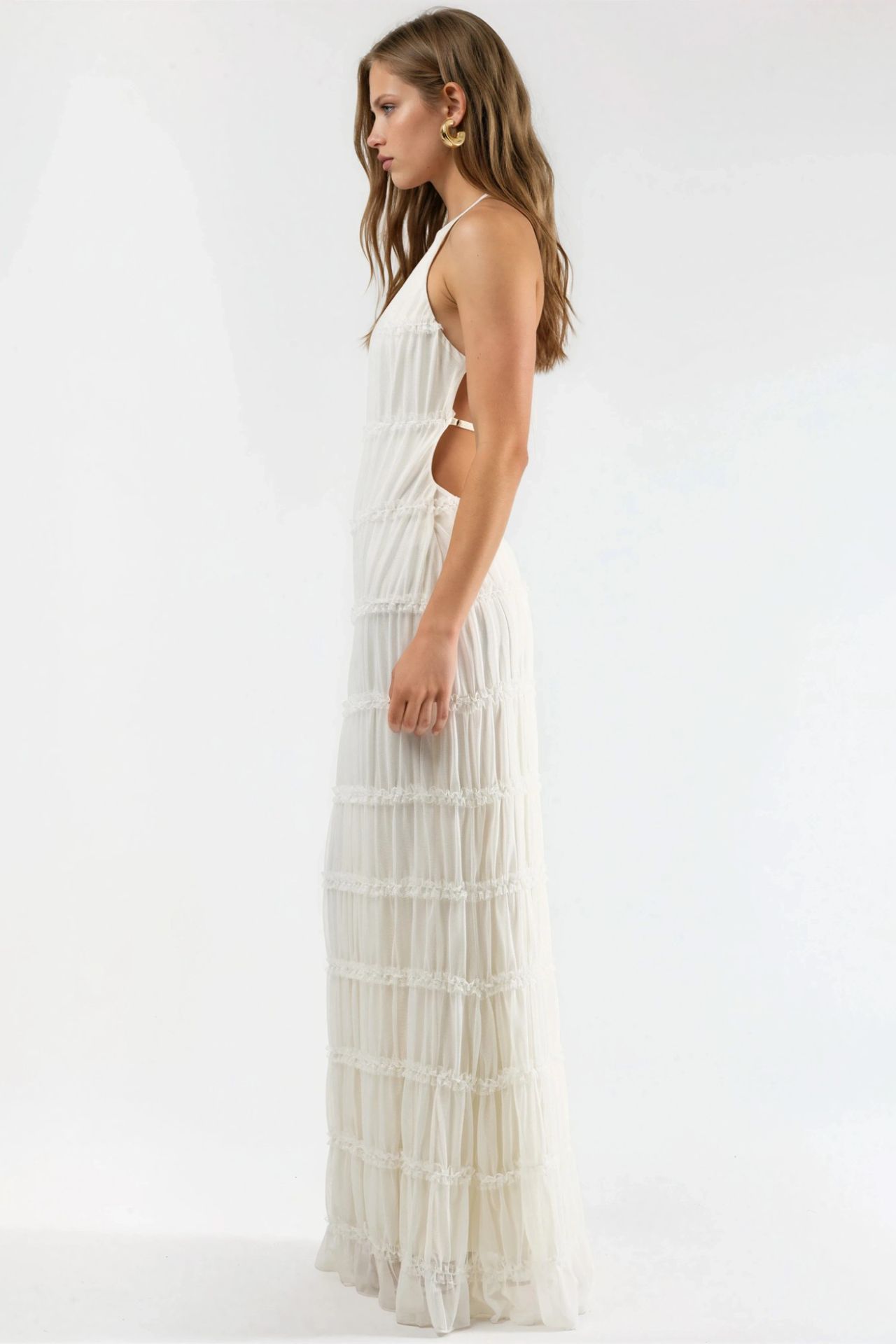Halter Neck Textured Maxi Dress 4