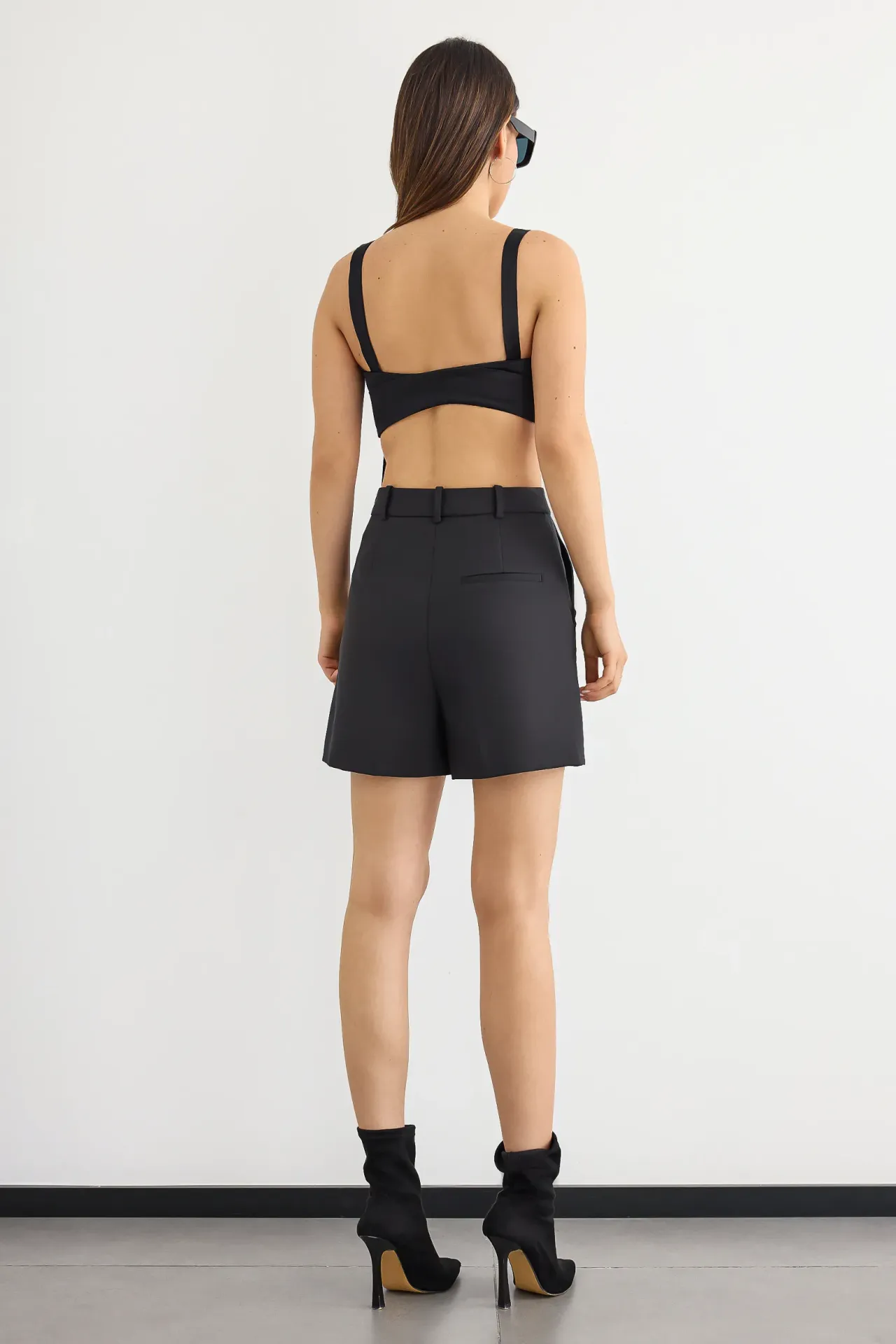 High-Waist Buttoned Shorts