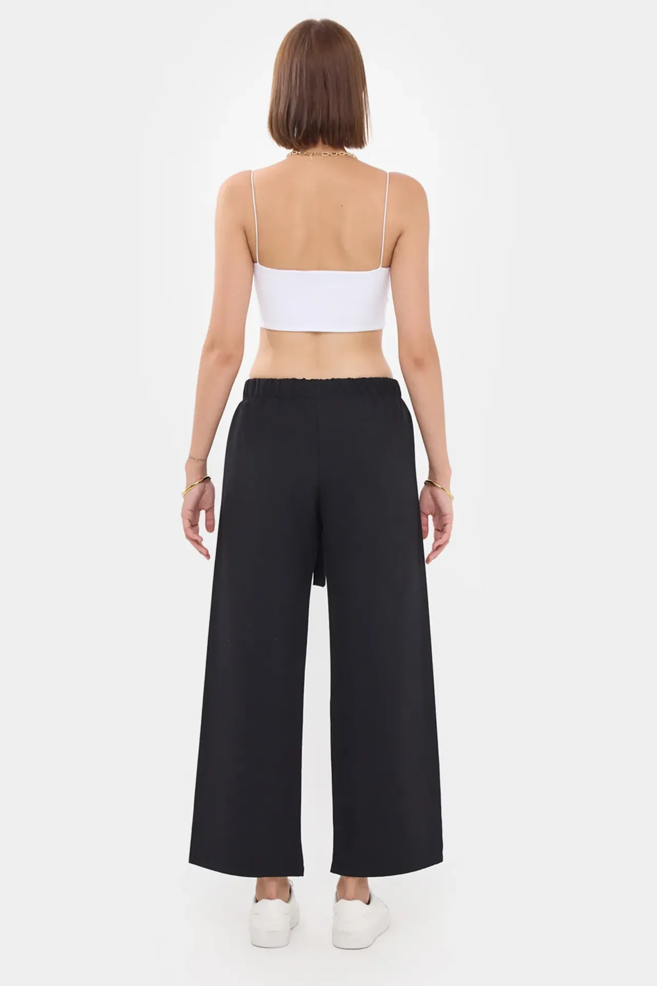Wide-Leg Trousers with Drawstring Detail