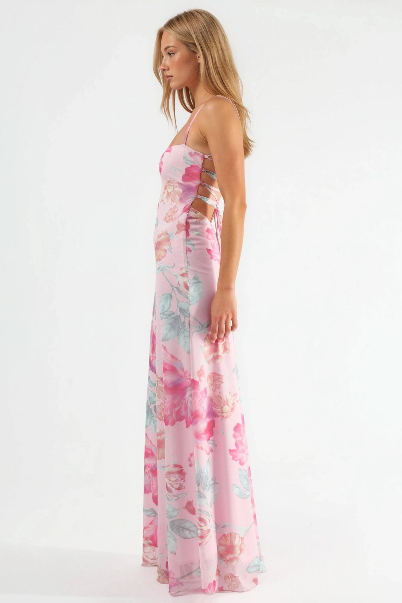 Floral Halter Neck Maxi Dress 5