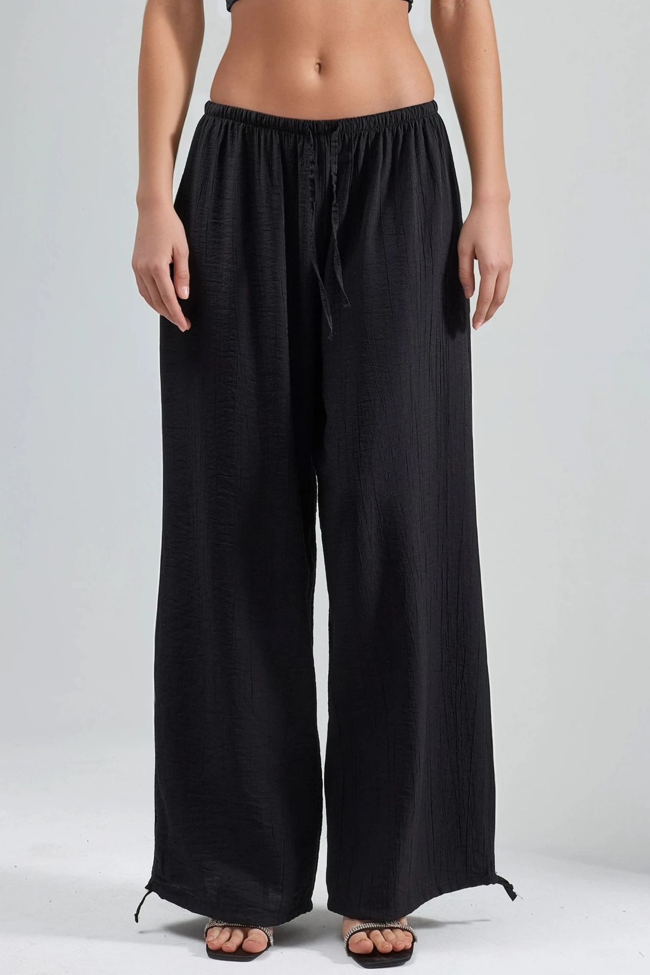 BUSEM Elastic Waist Pants with Tie Detail 1