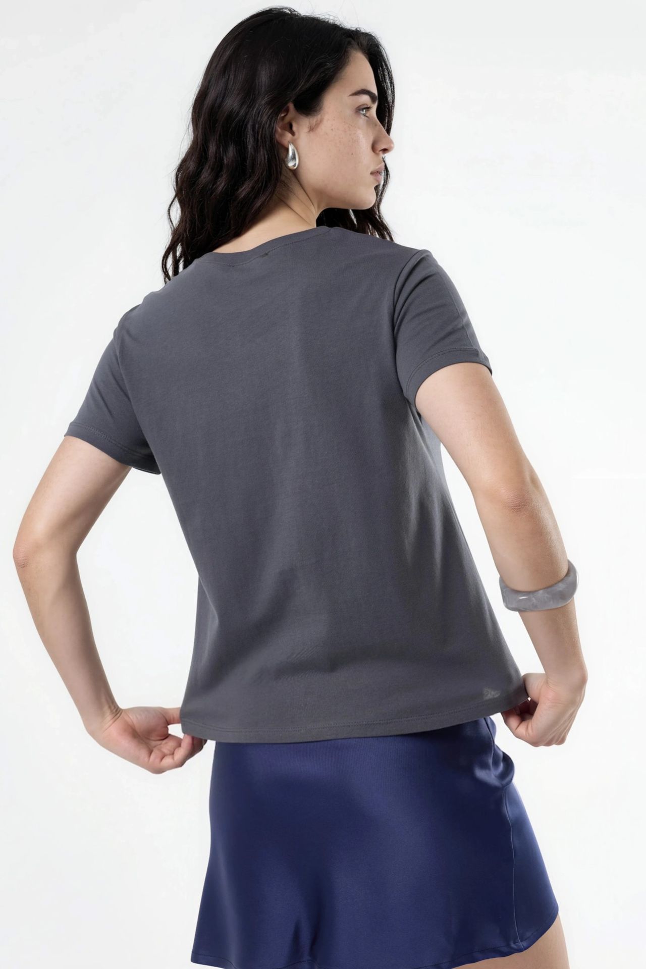 BUSEM Plain Crew Neck Cotton T-Shirt 3