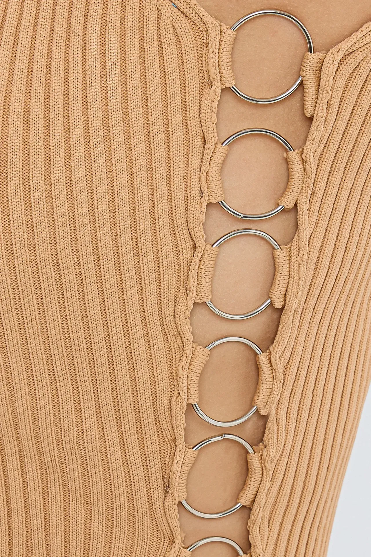 Ribbed Square-Neck Cropped Tank Top