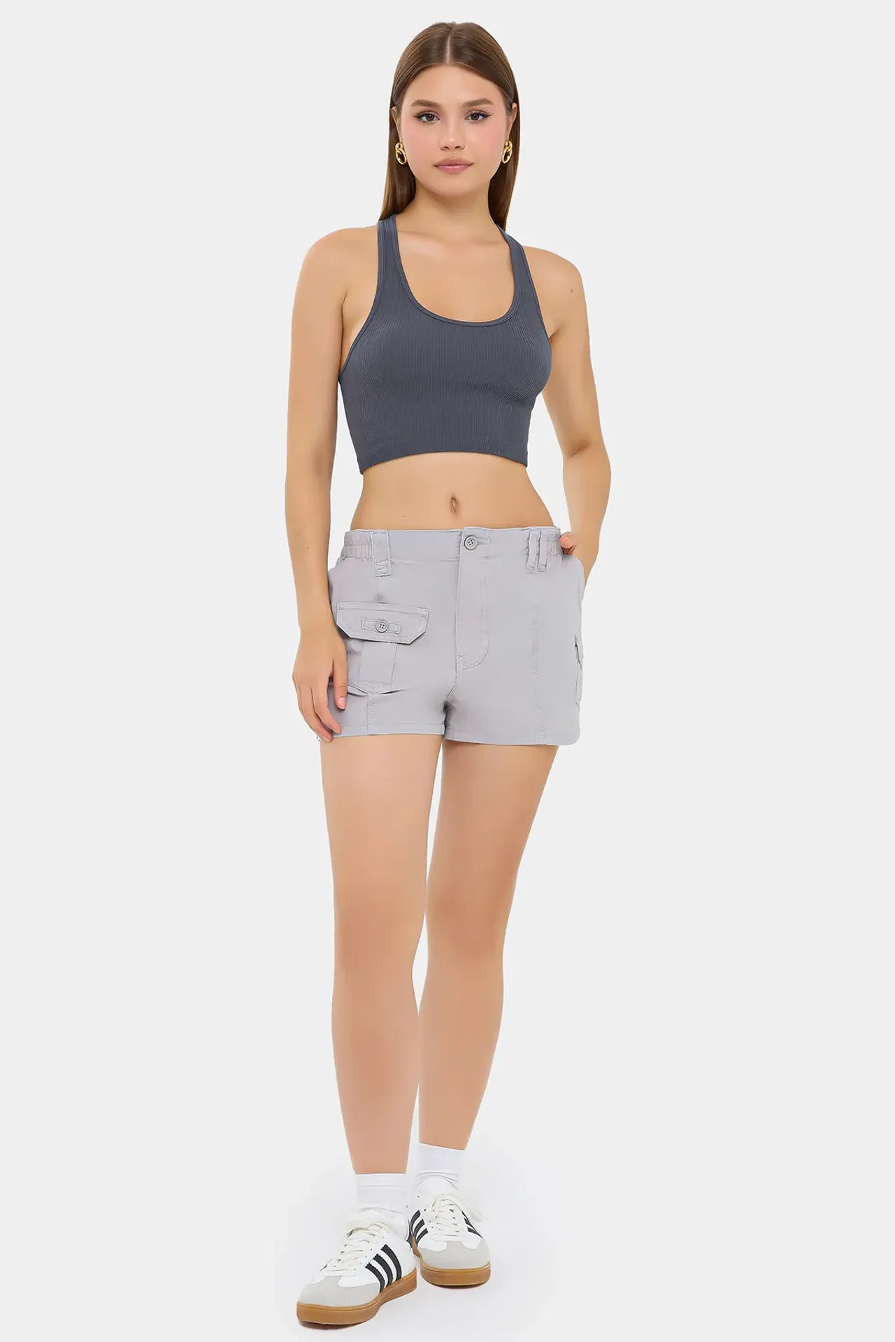 Ribbed Halter-Neck Cropped Top
