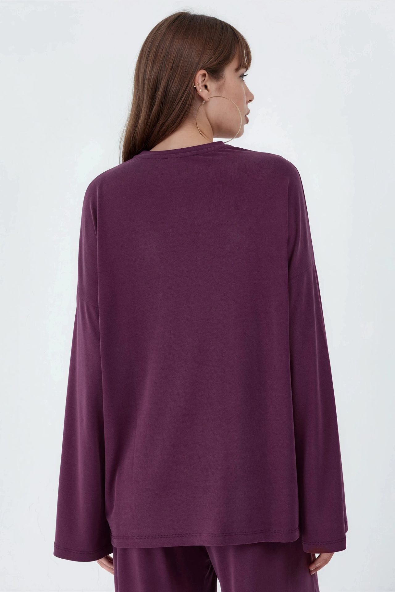 BUSEM Relaxed Fit Crew Neck Long Sleeve Blouse 5
