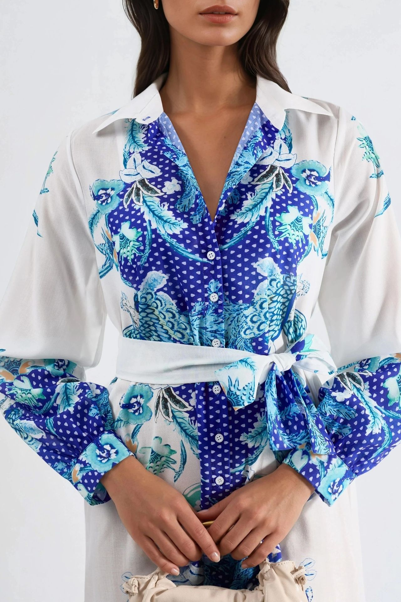 MSN Floral Belted Midi Dress 6