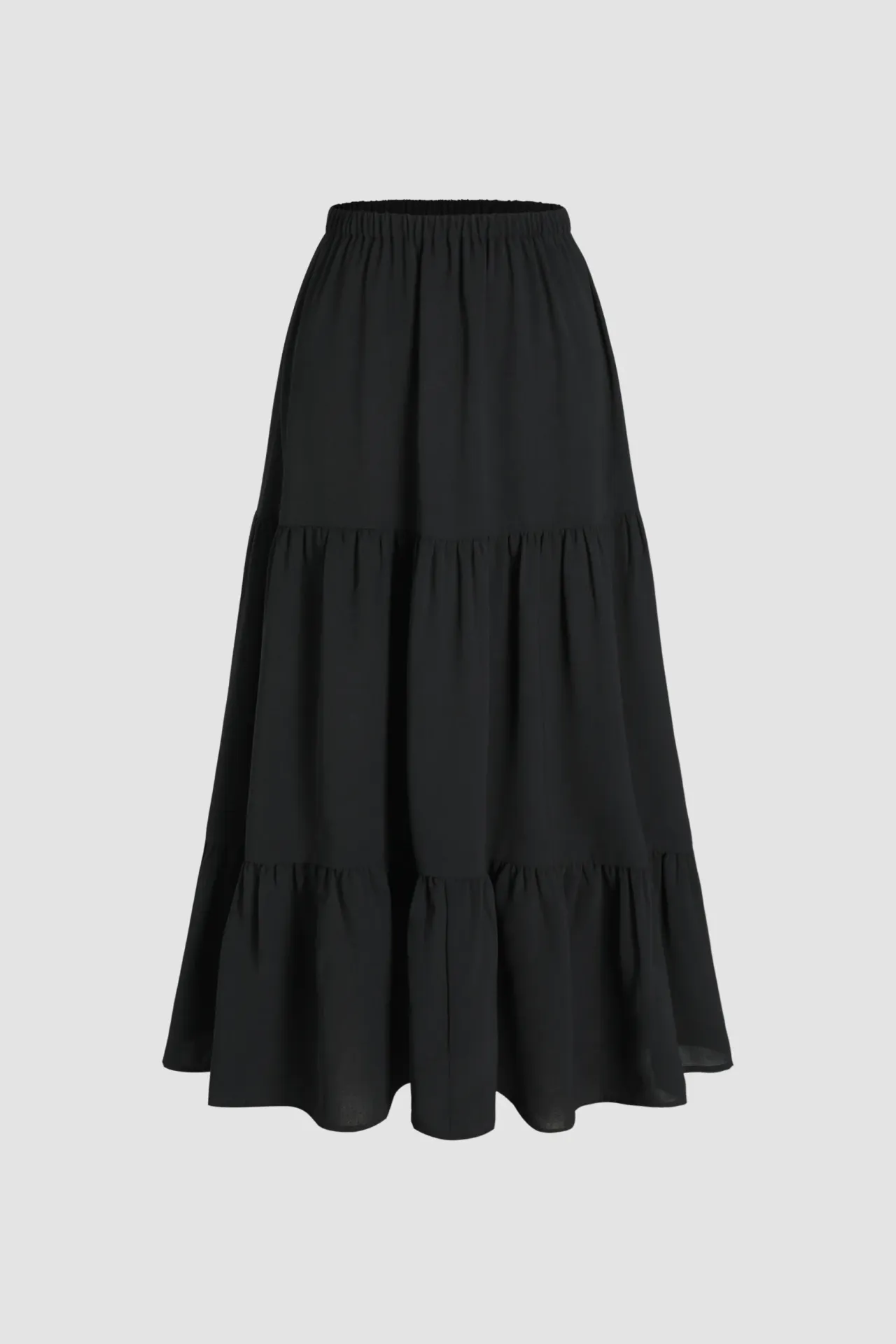 Tiered Maxi Skirt with Elastic Waist