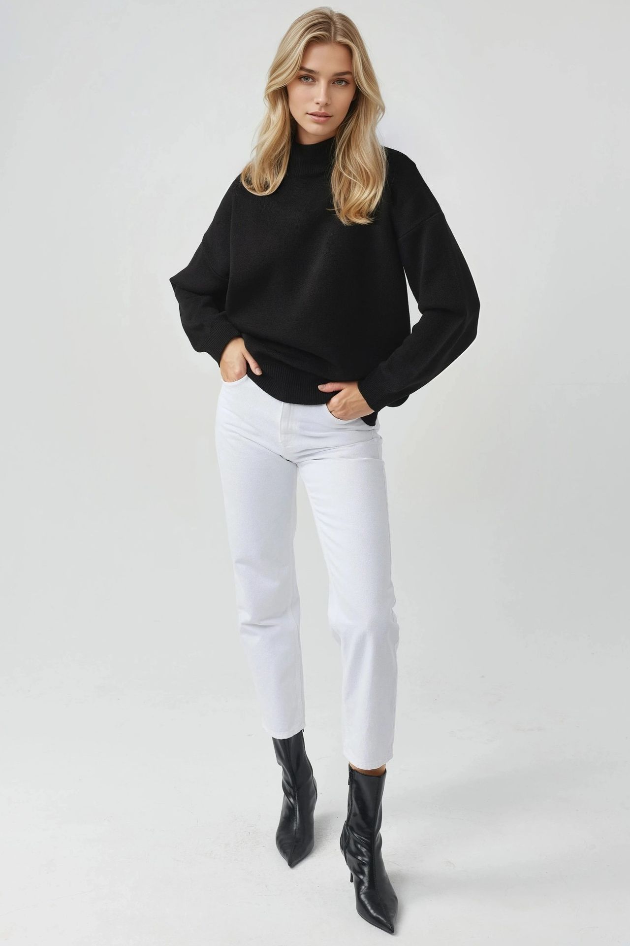 MY FASHION Oversized Half Turtleneck Knit Sweater 5
