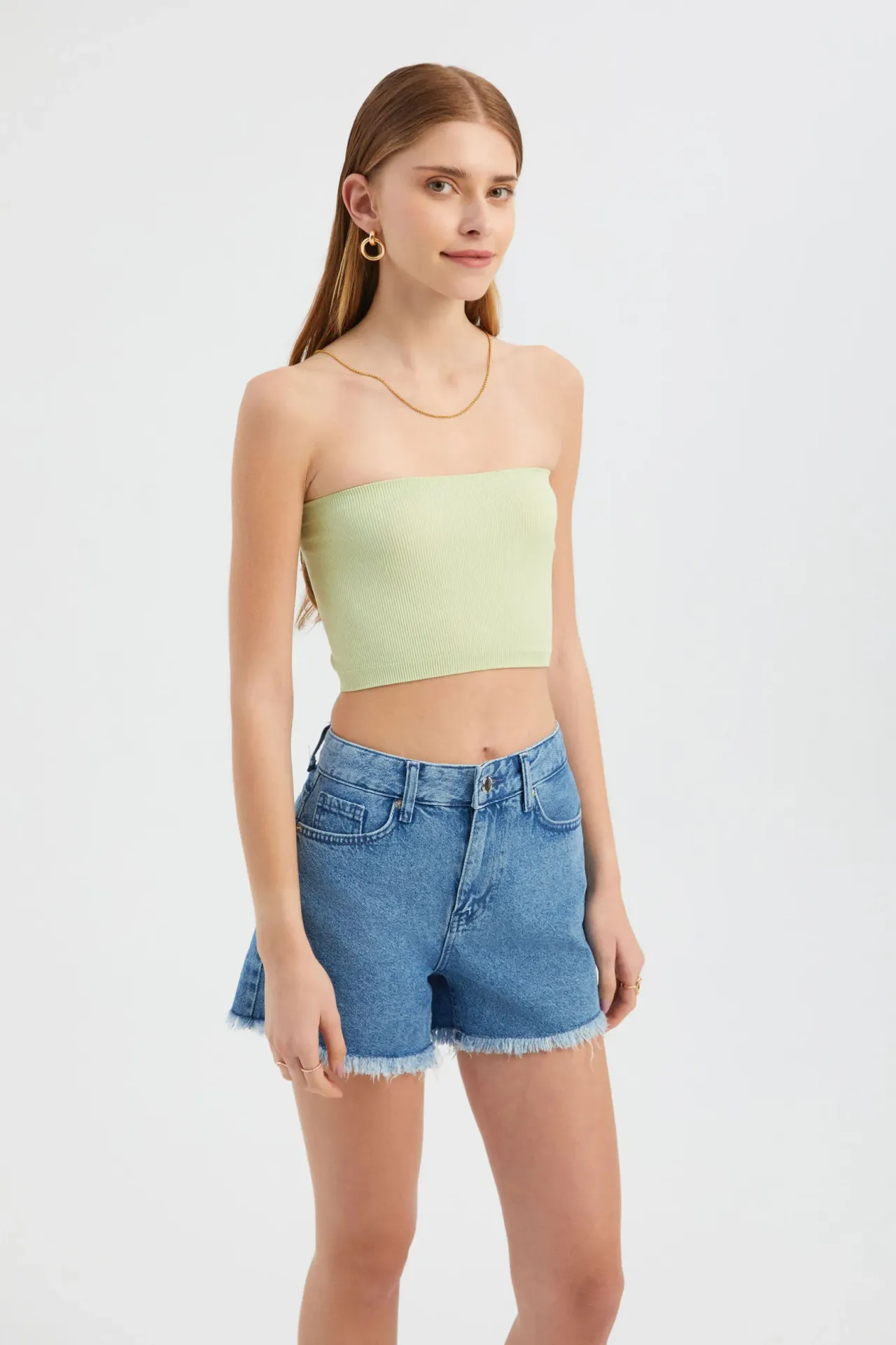 Strapless Basic Crop Top