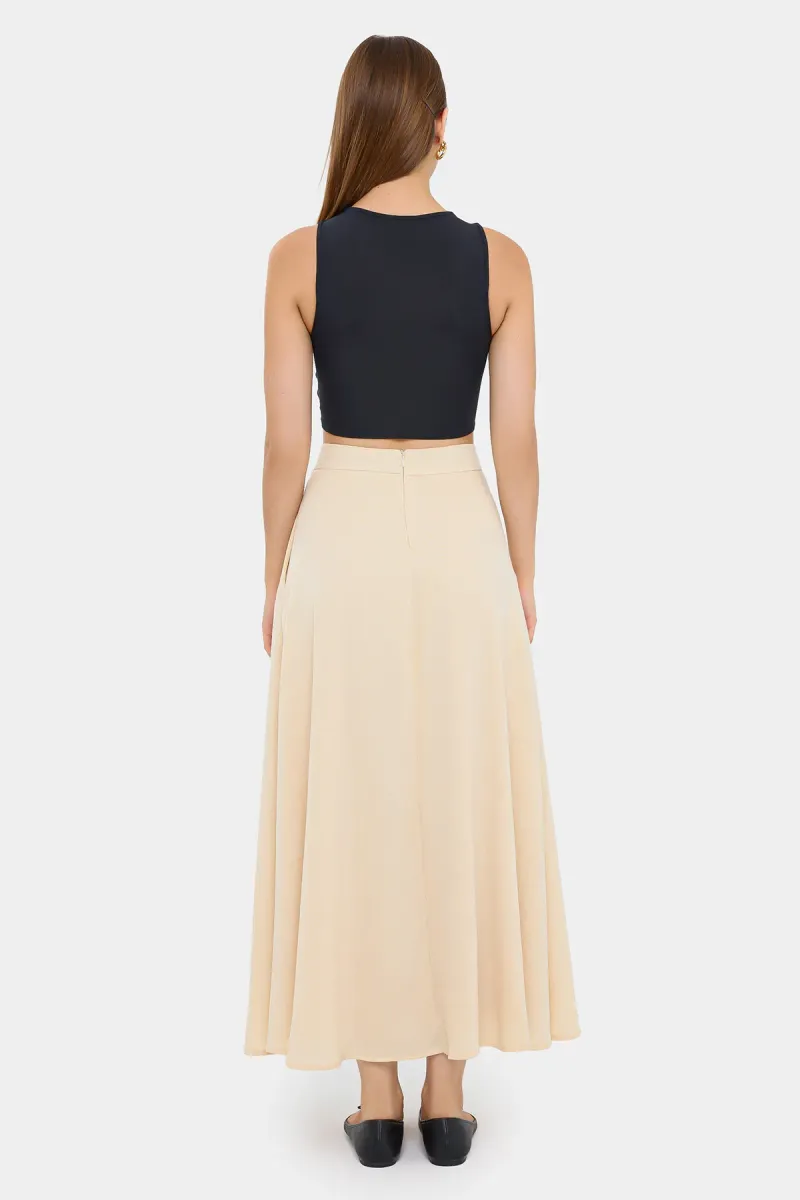 High-Waist Maxi Skirt with Zipper 4