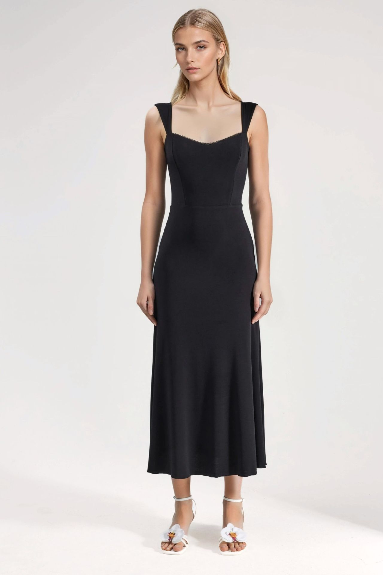 Heart Collar Midi Dress 8