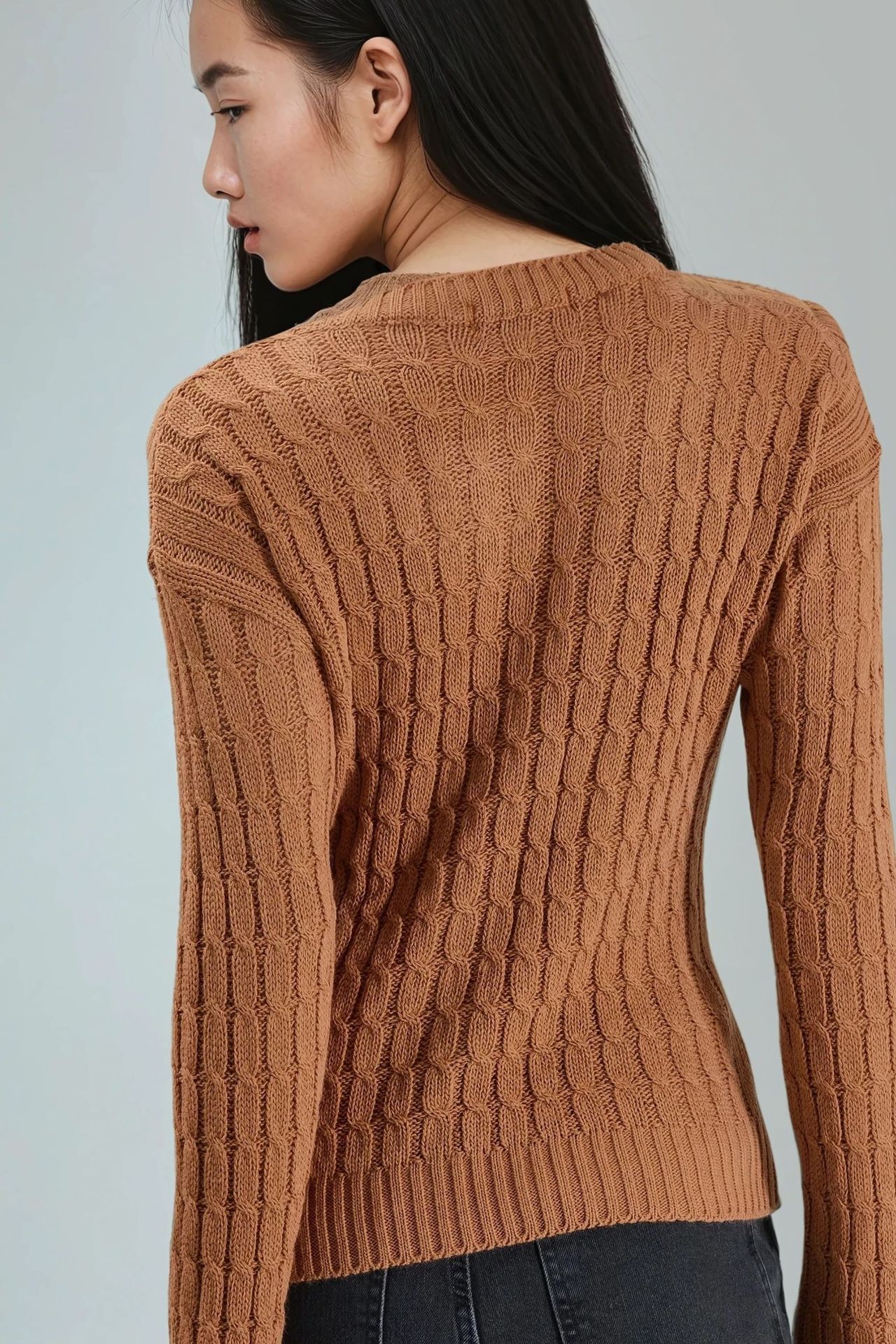 MY FASHION Boat Neck Cable Knit Sweater 3