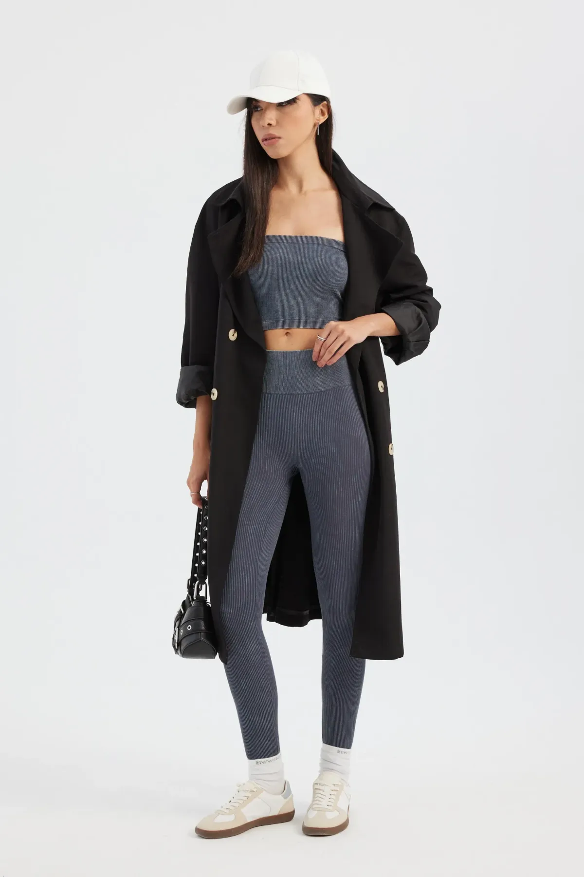 Asit Yıkanmış Straplez Nervürlü Crop Top 5