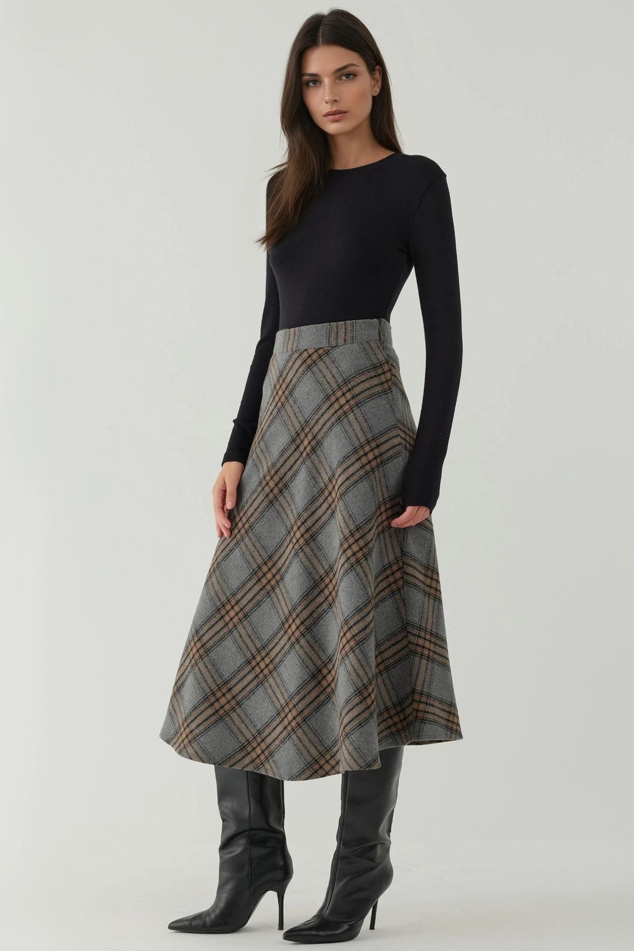 Maxi A-Line Skirt with Zipper Closure 2