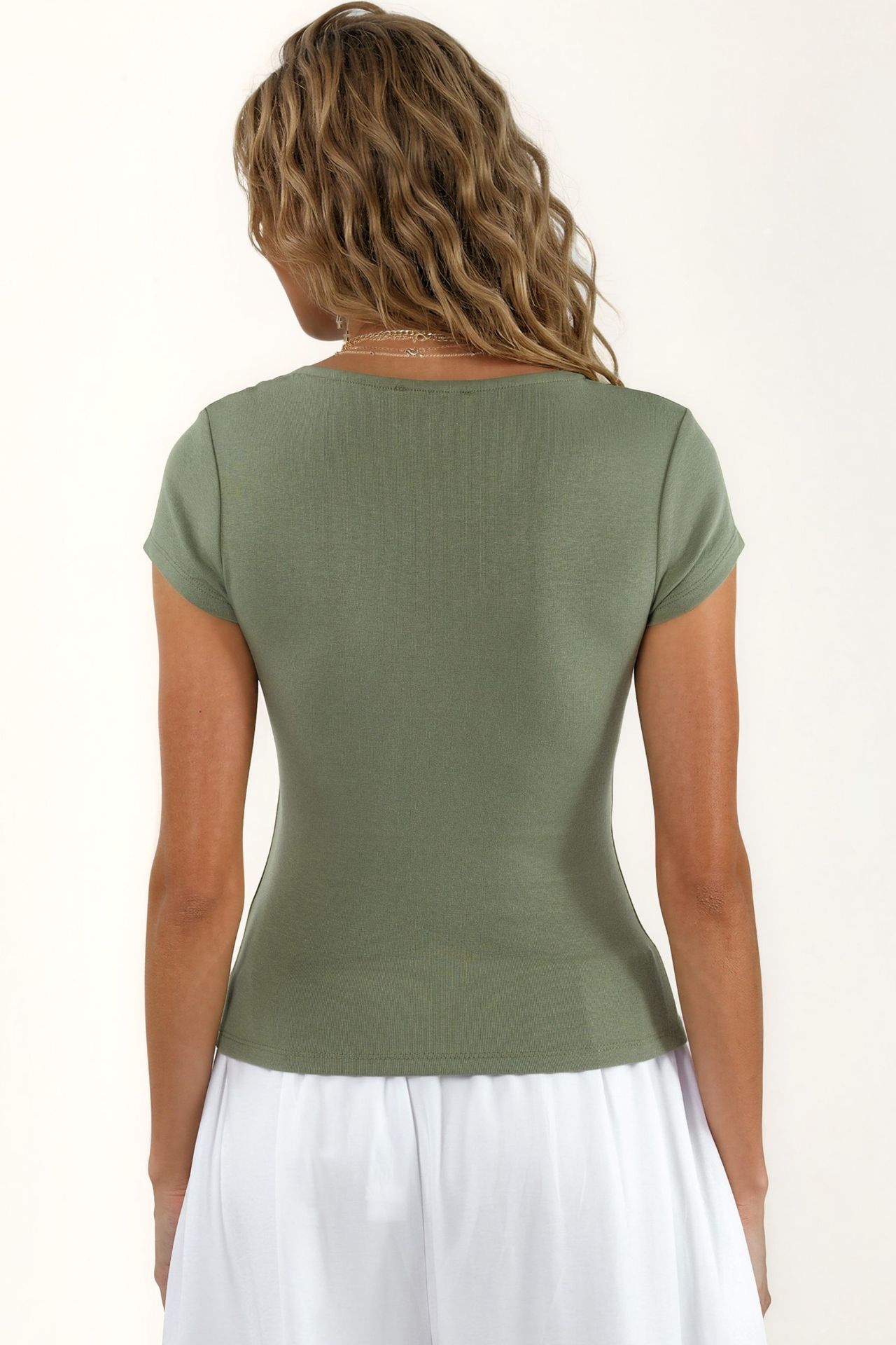 BUSEM V-Neck Modal Cotton Blend Blouse 5