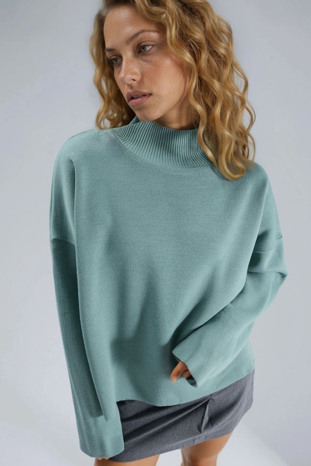 MY FASHION Oversized Ribbed Turtleneck Sweater