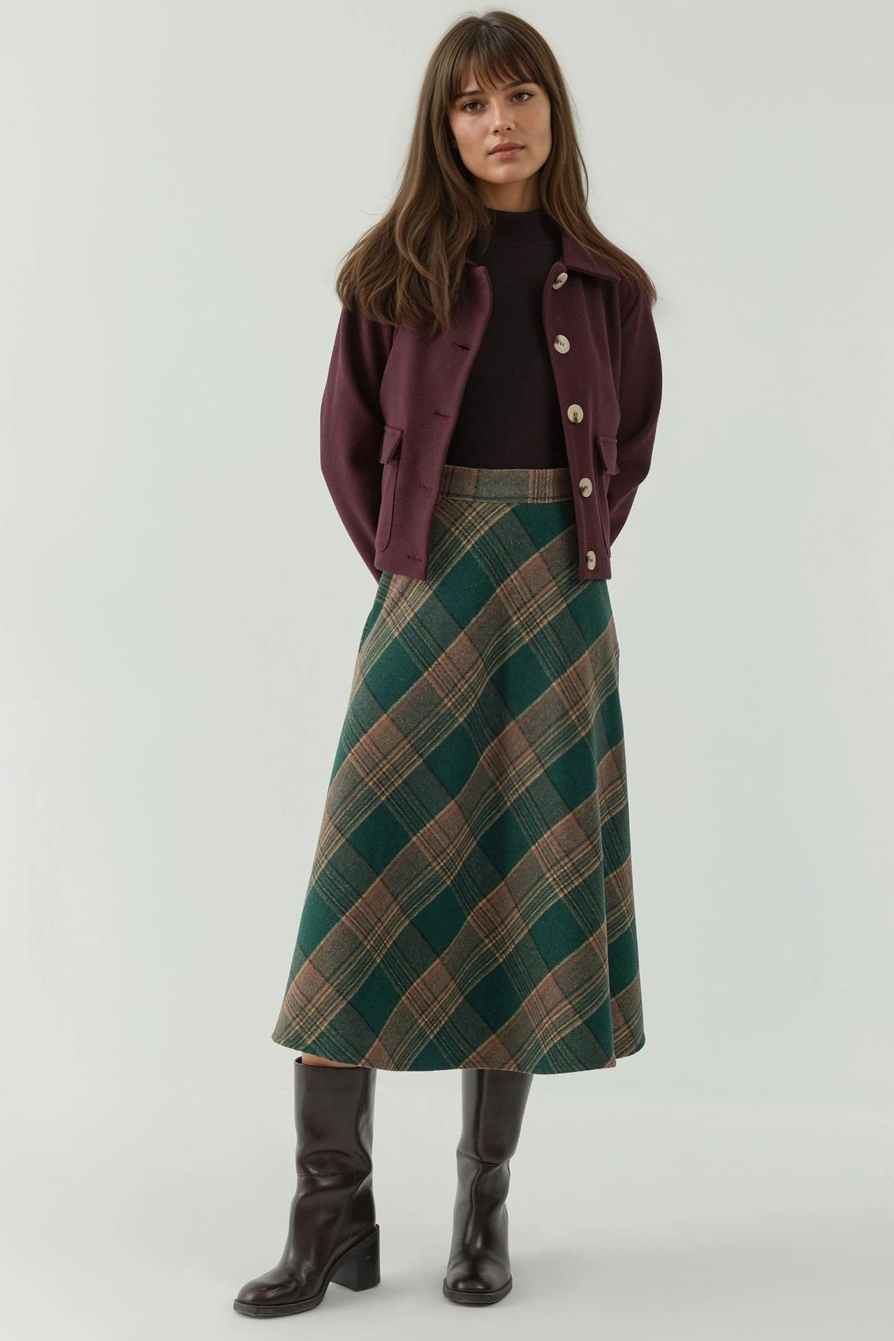 Maxi A-Line Skirt with Zipper Closure 5