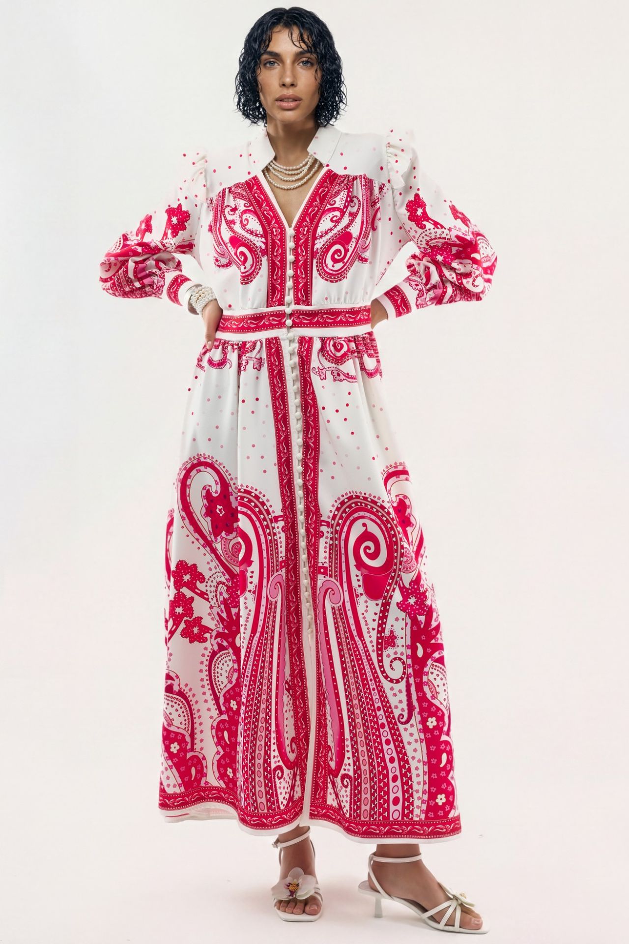 MSN V-Neck Paisley Maxi Dress with Slit 1
