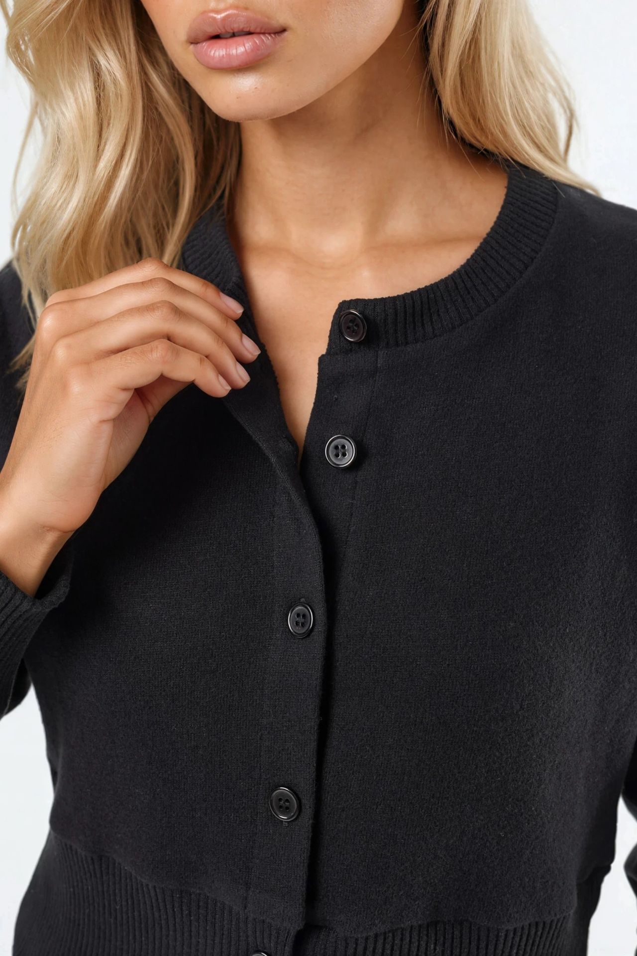 BUSEM Casual Crew Neck Buttoned Crop Jacket 6